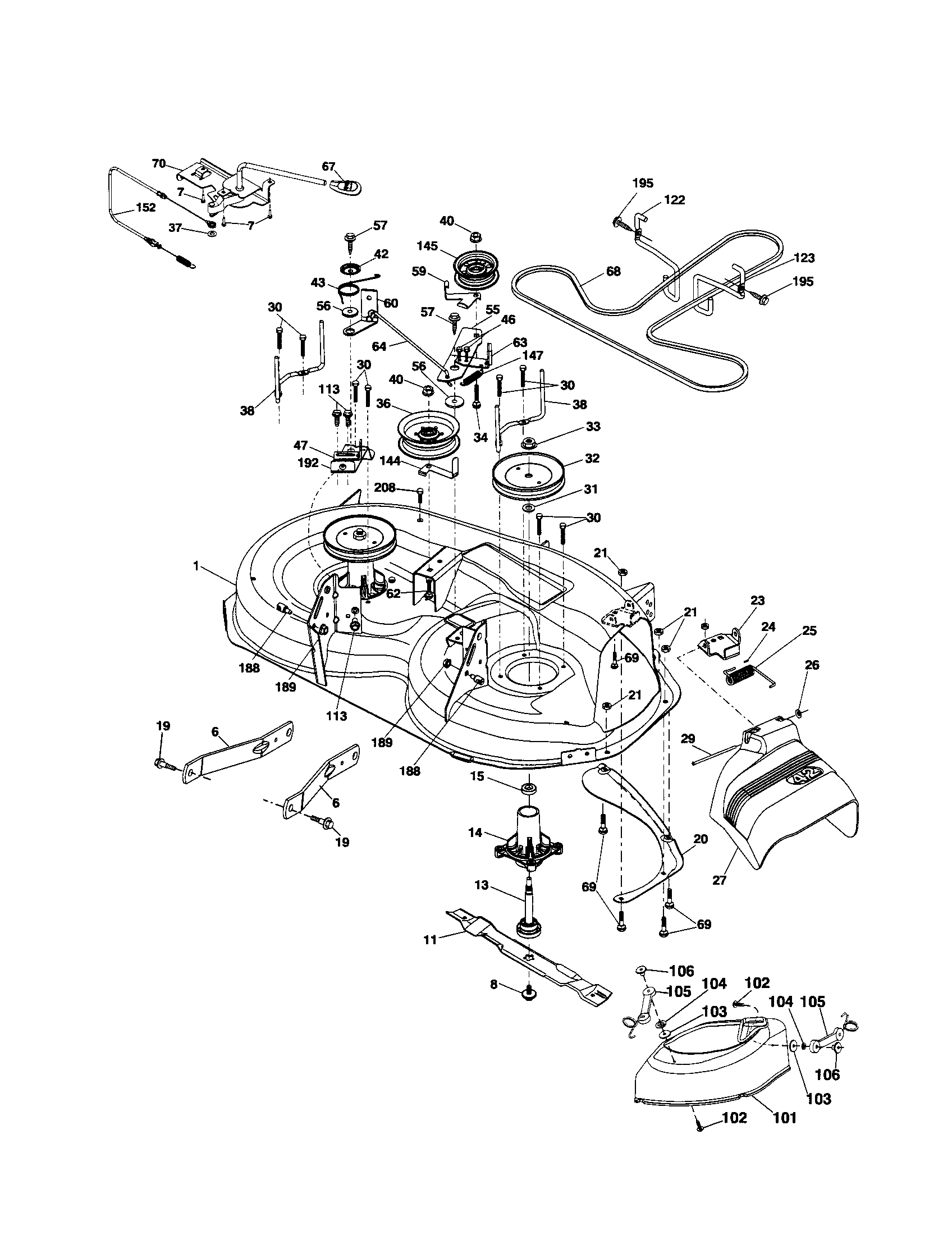 Craftsman 917253650 mower diagram