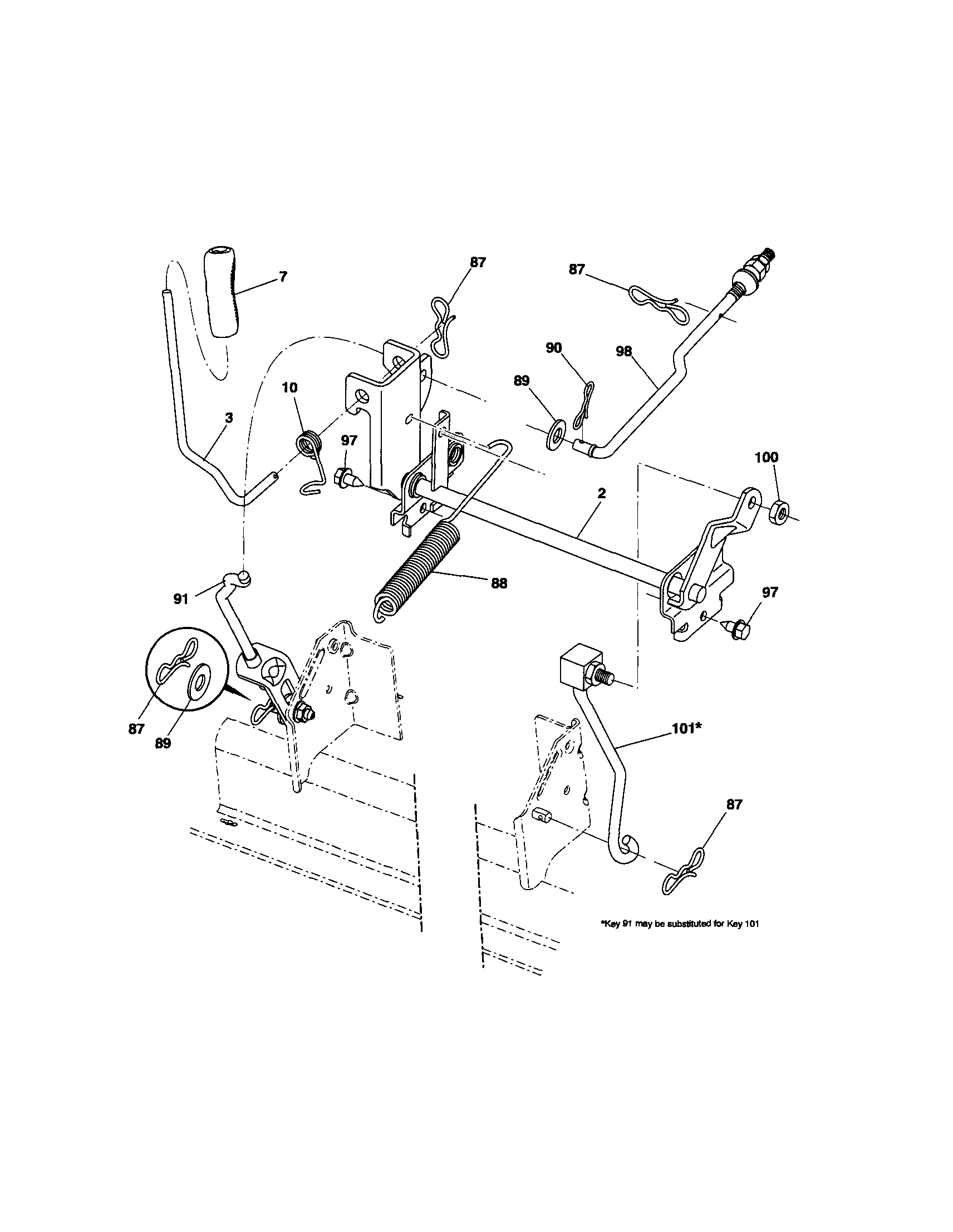 Craftsman 917253653 mower lift diagram