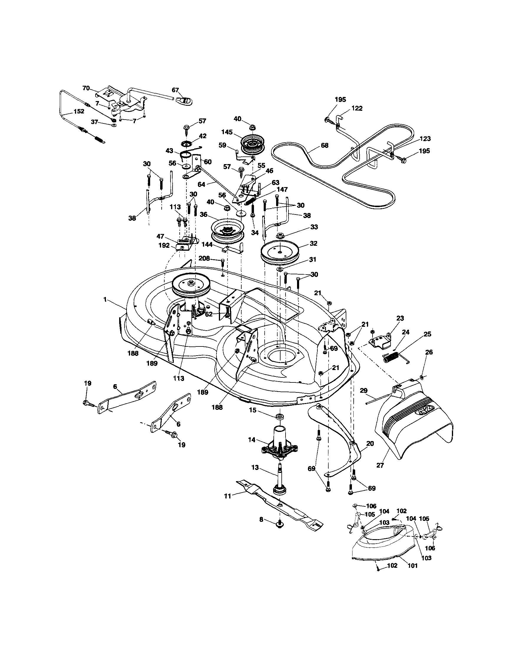 Craftsman 917253653 mower diagram