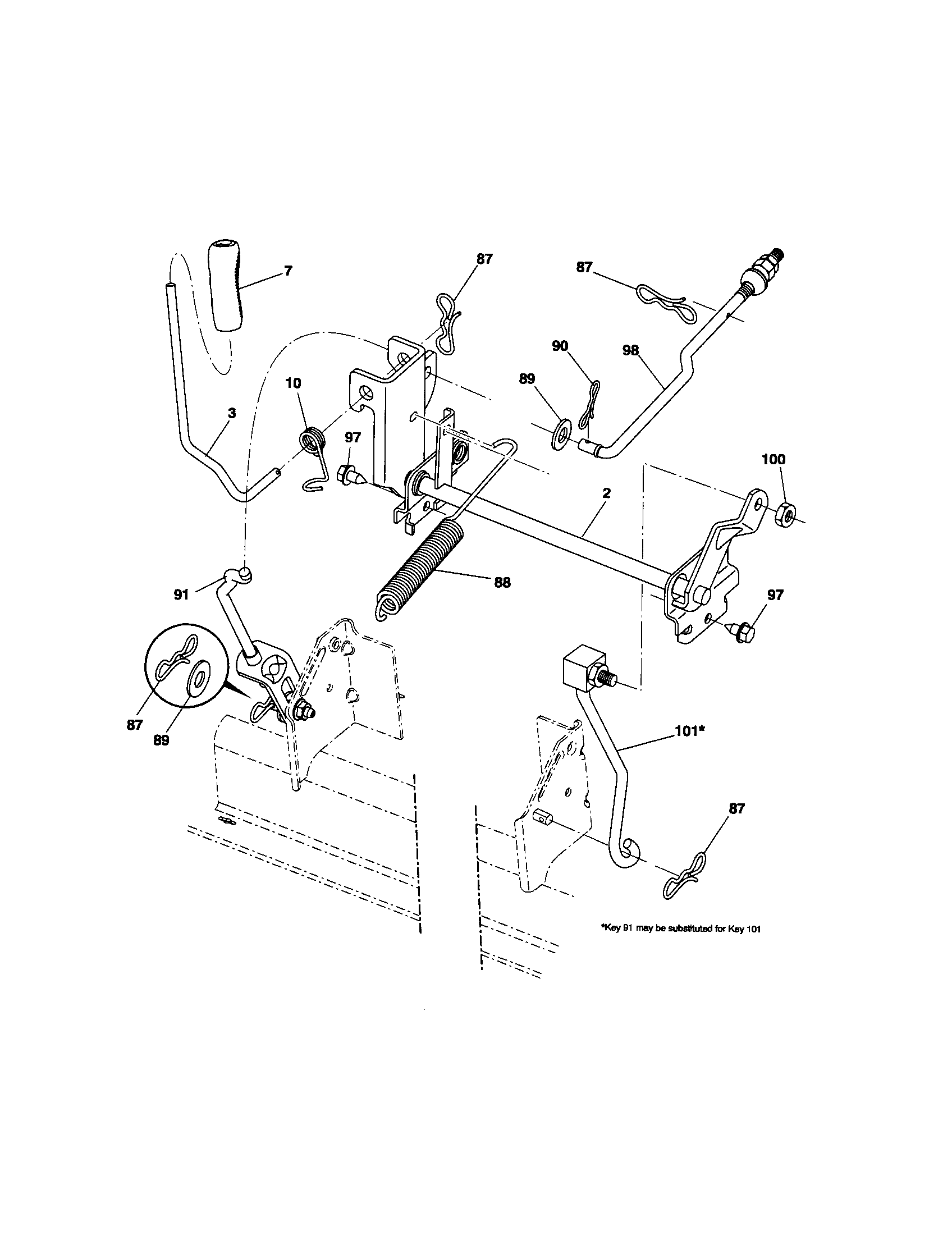 Craftsman 917254030 mower lift diagram