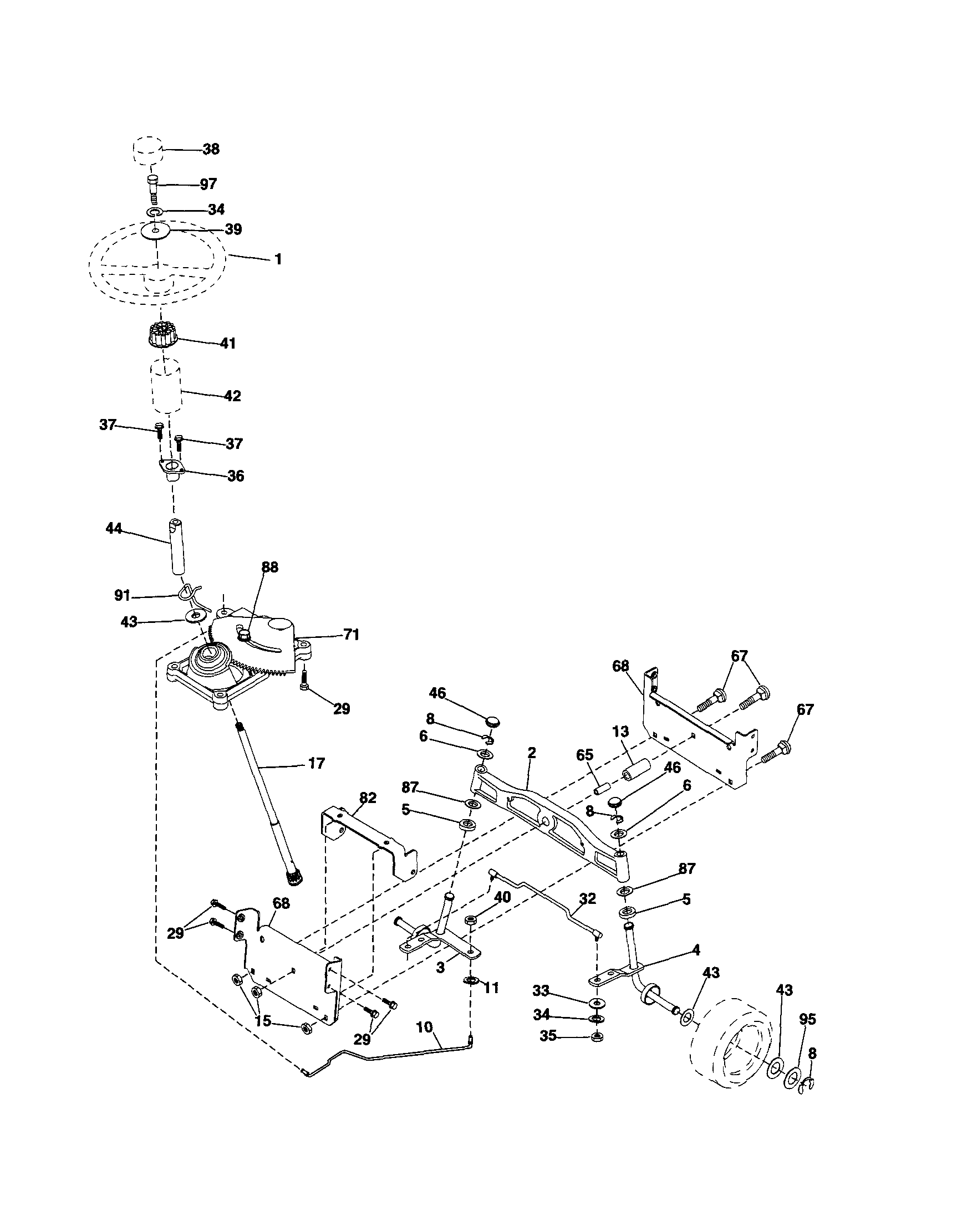 Craftsman 917254161 steering diagram