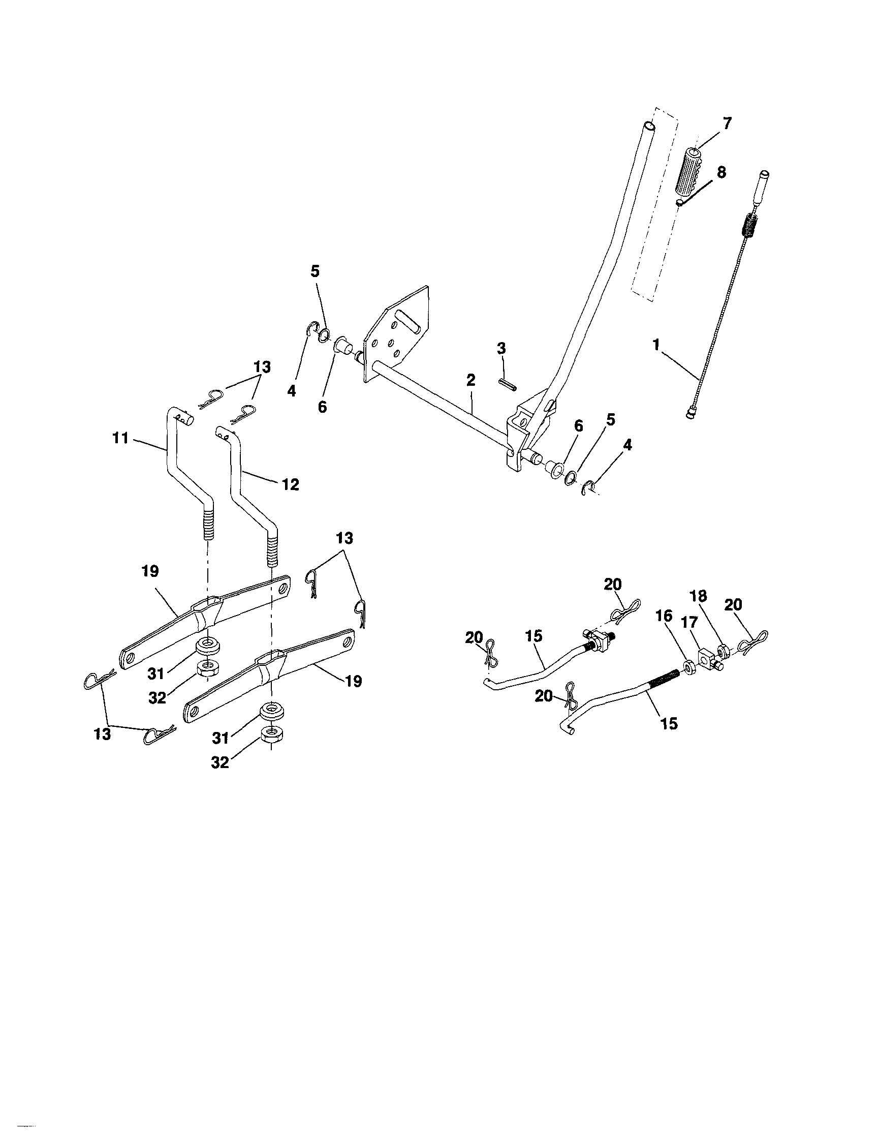 Craftsman 917254161 mower lift diagram