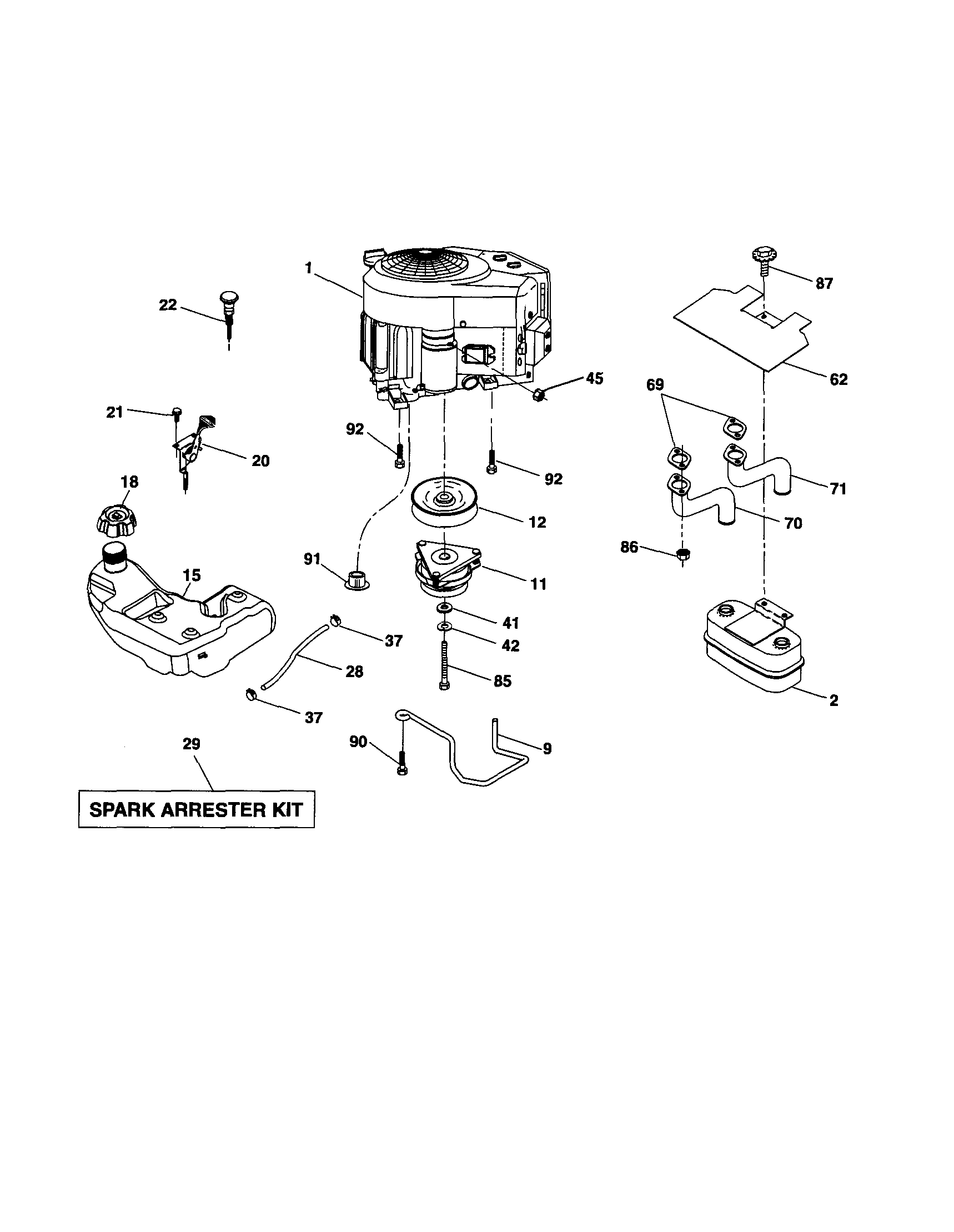 Husqvarna LGTH2454 engine diagram
