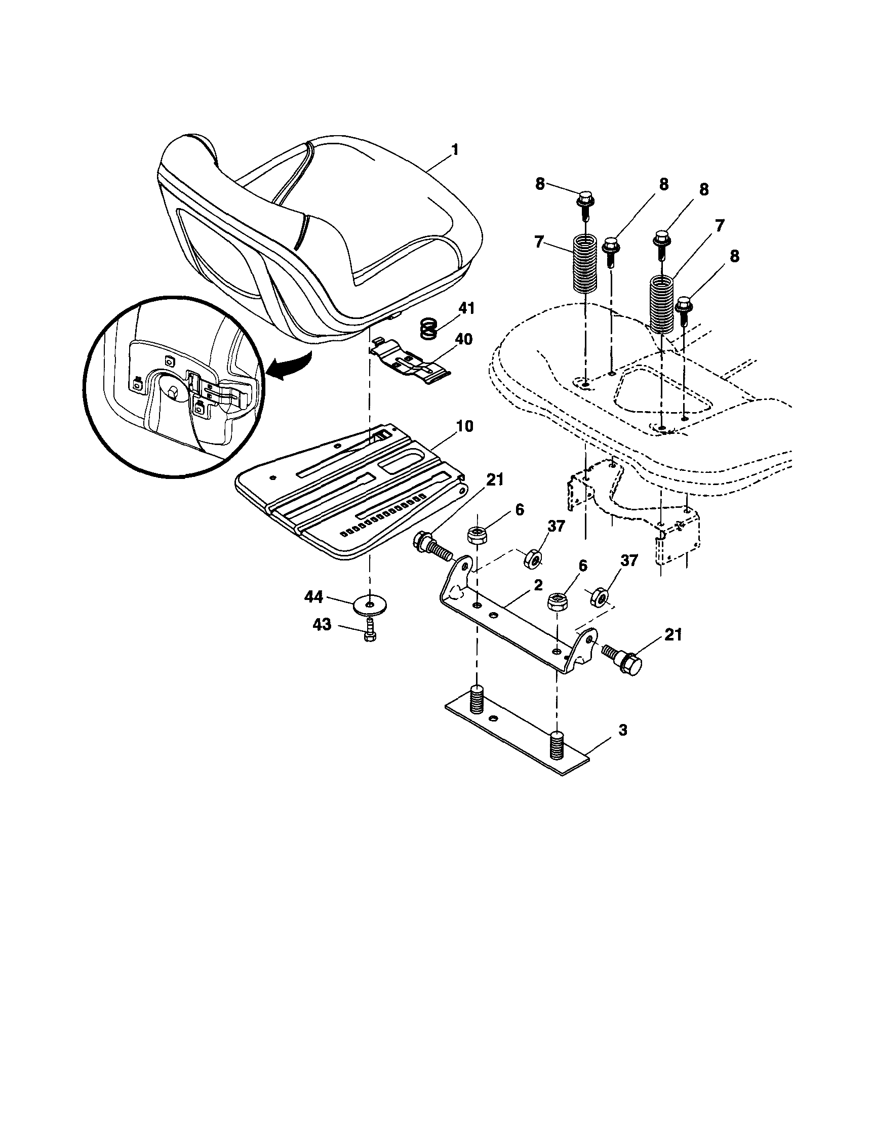 Husqvarna LGTH2454 seat diagram