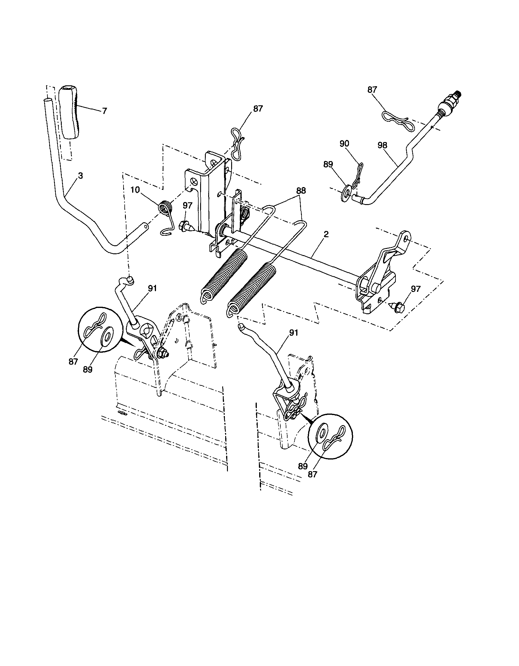 Husqvarna LGTH2454 mower lift diagram