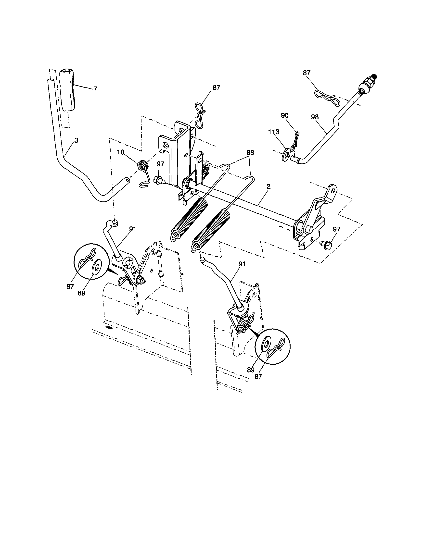 Craftsman 917253701 mower lift diagram