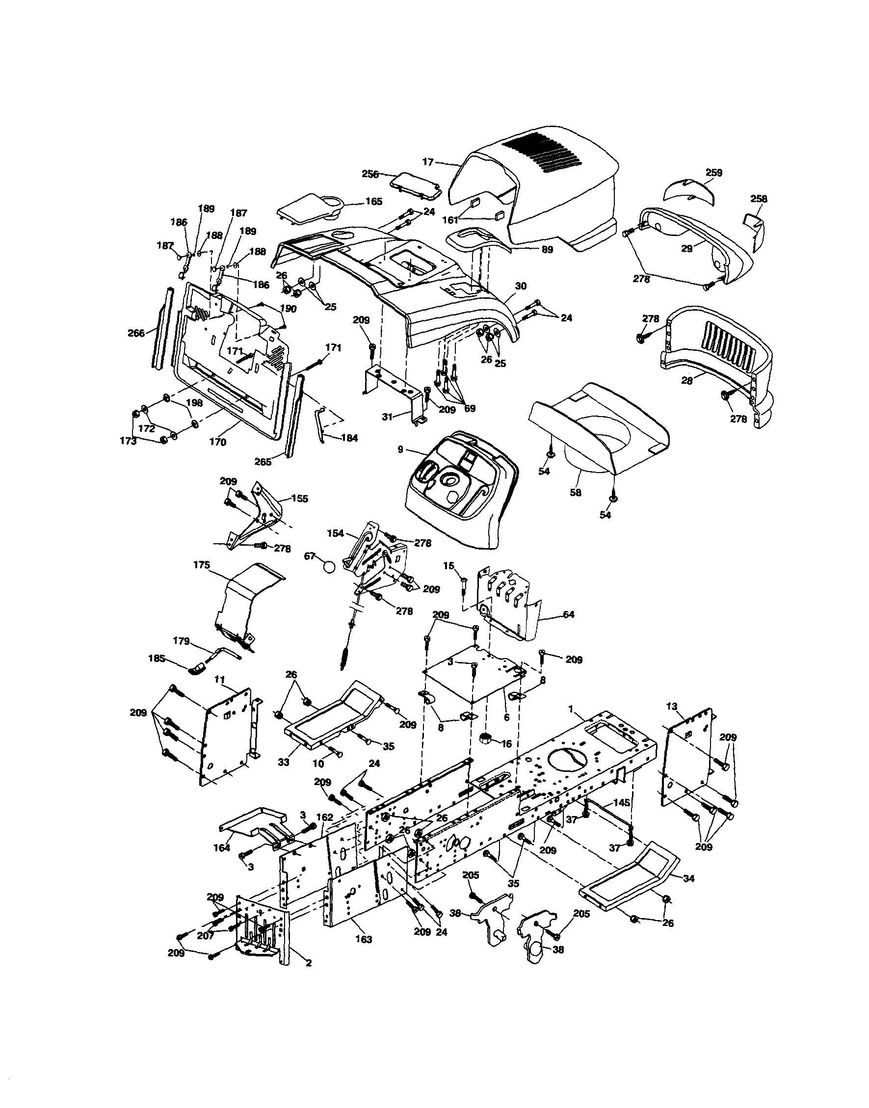 Craftsman 917254601 chassis and enclosures diagram