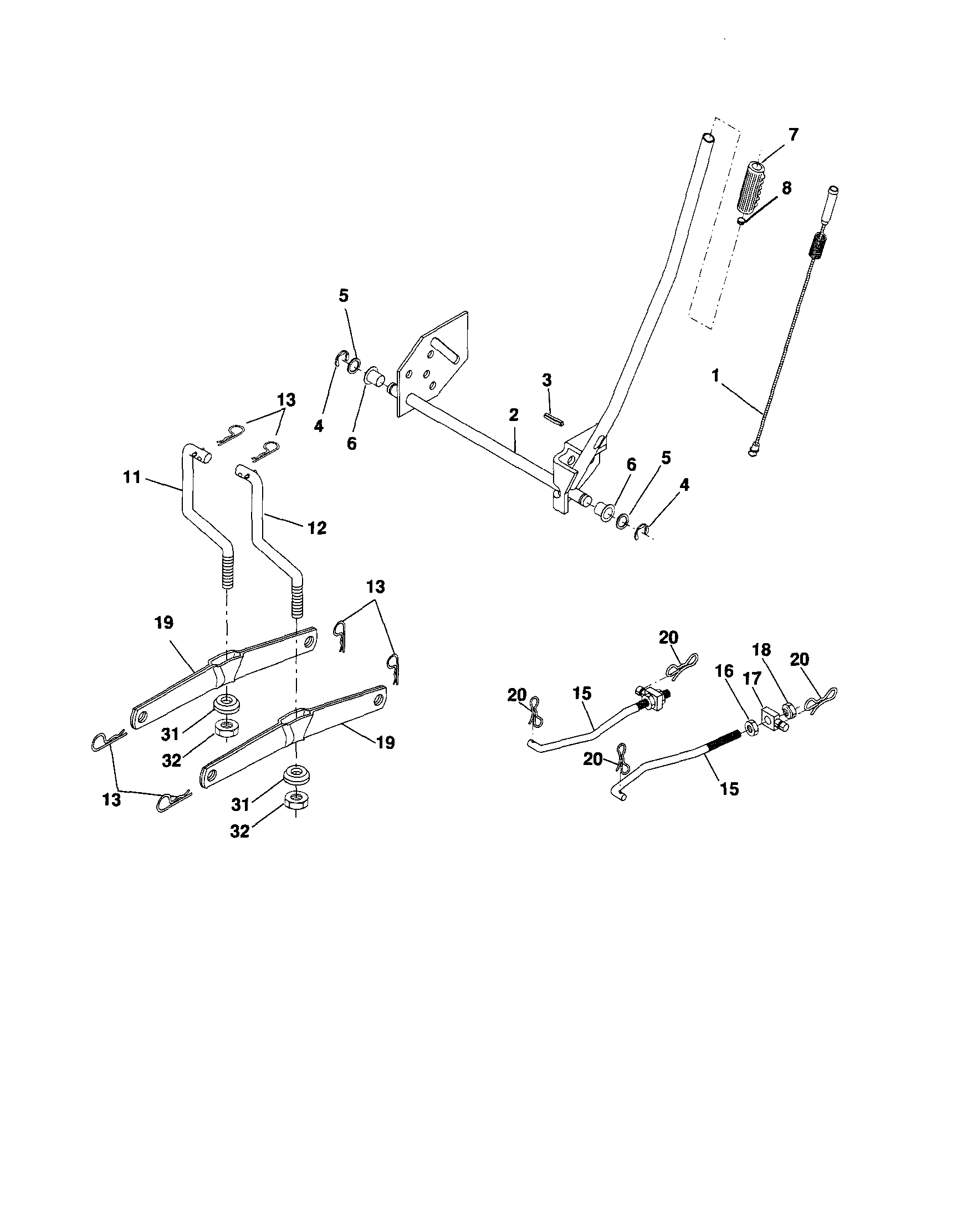 Craftsman 917254601 mower lift diagram