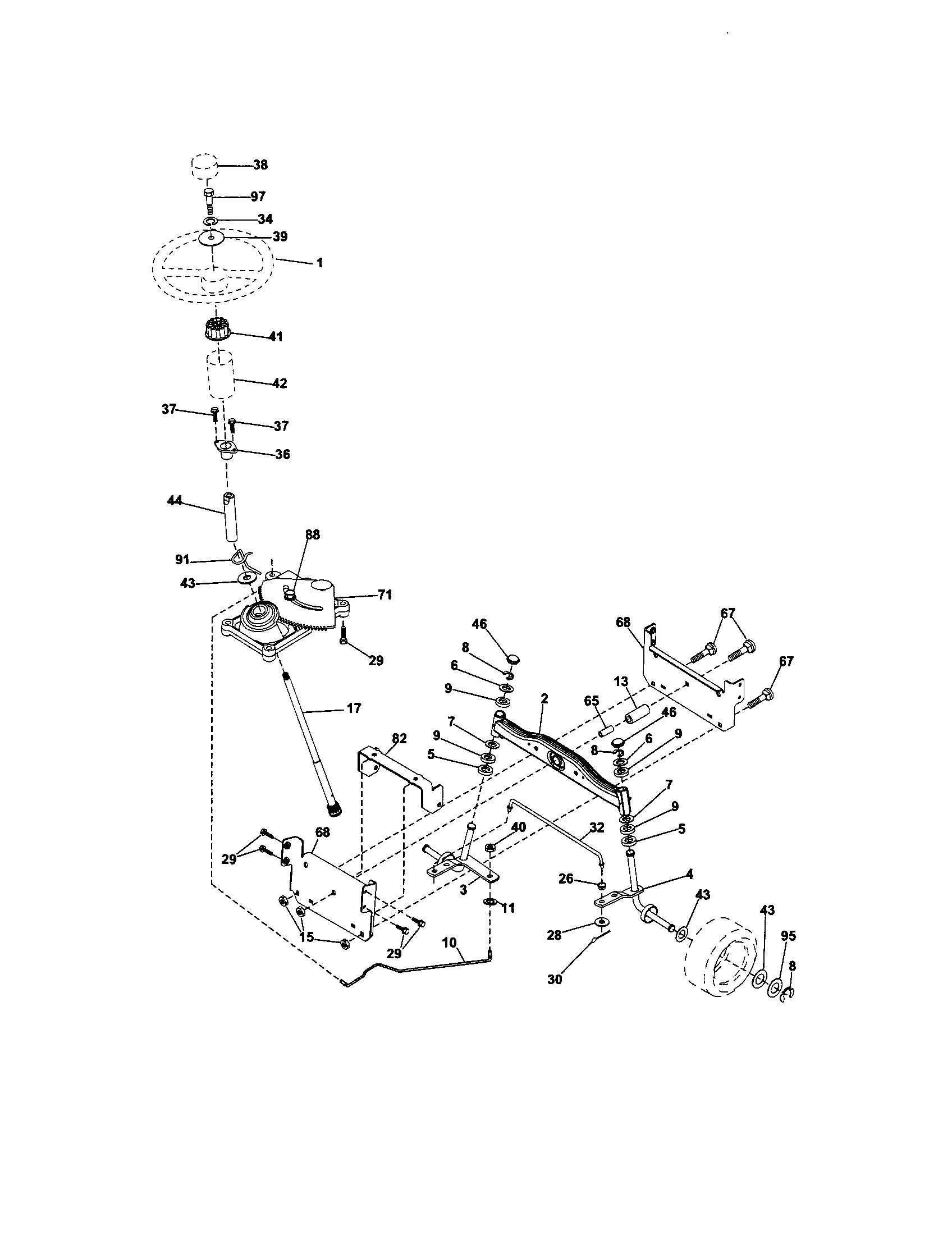 Craftsman 917289033 steering diagram