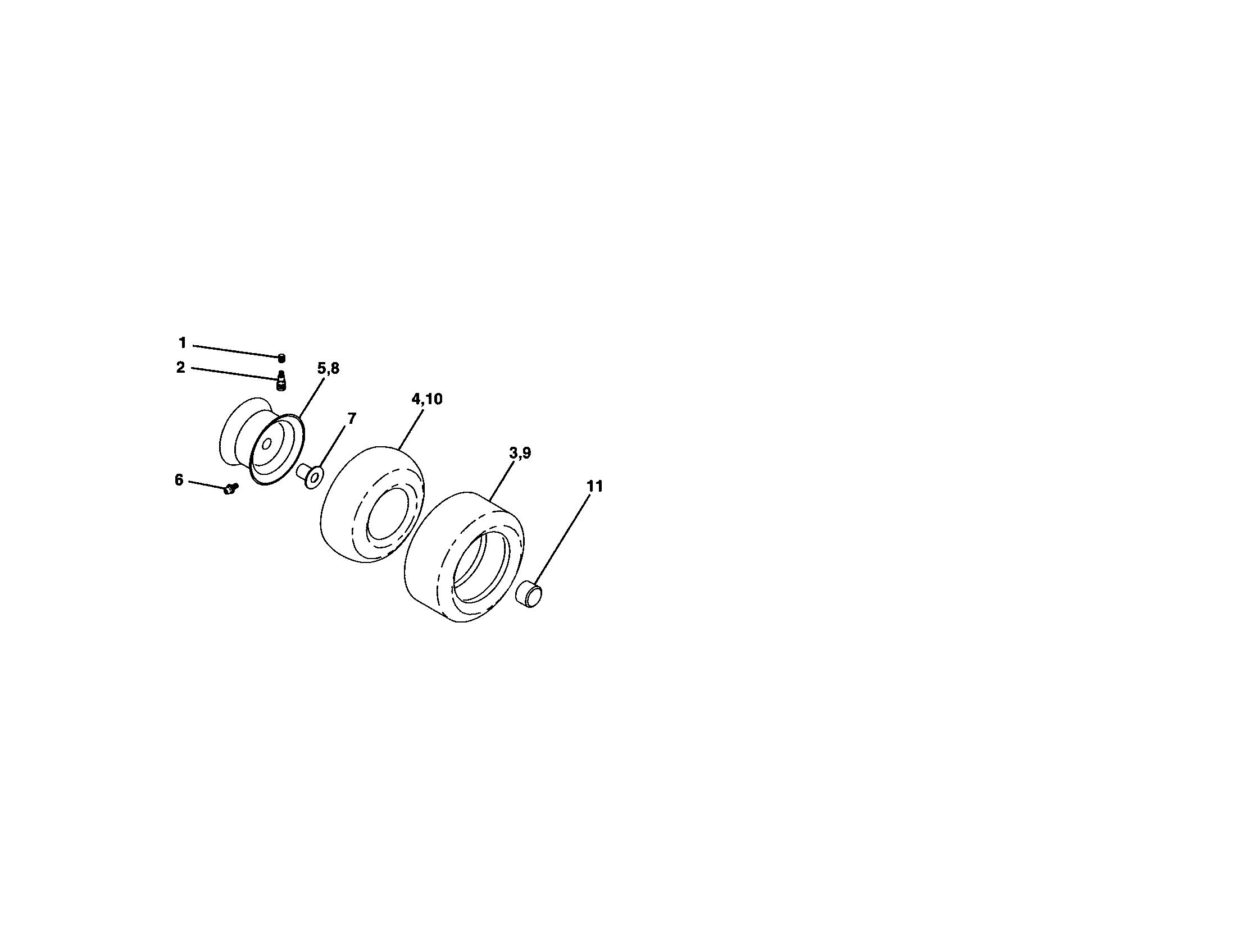 Craftsman 917289033 wheels and tires diagram