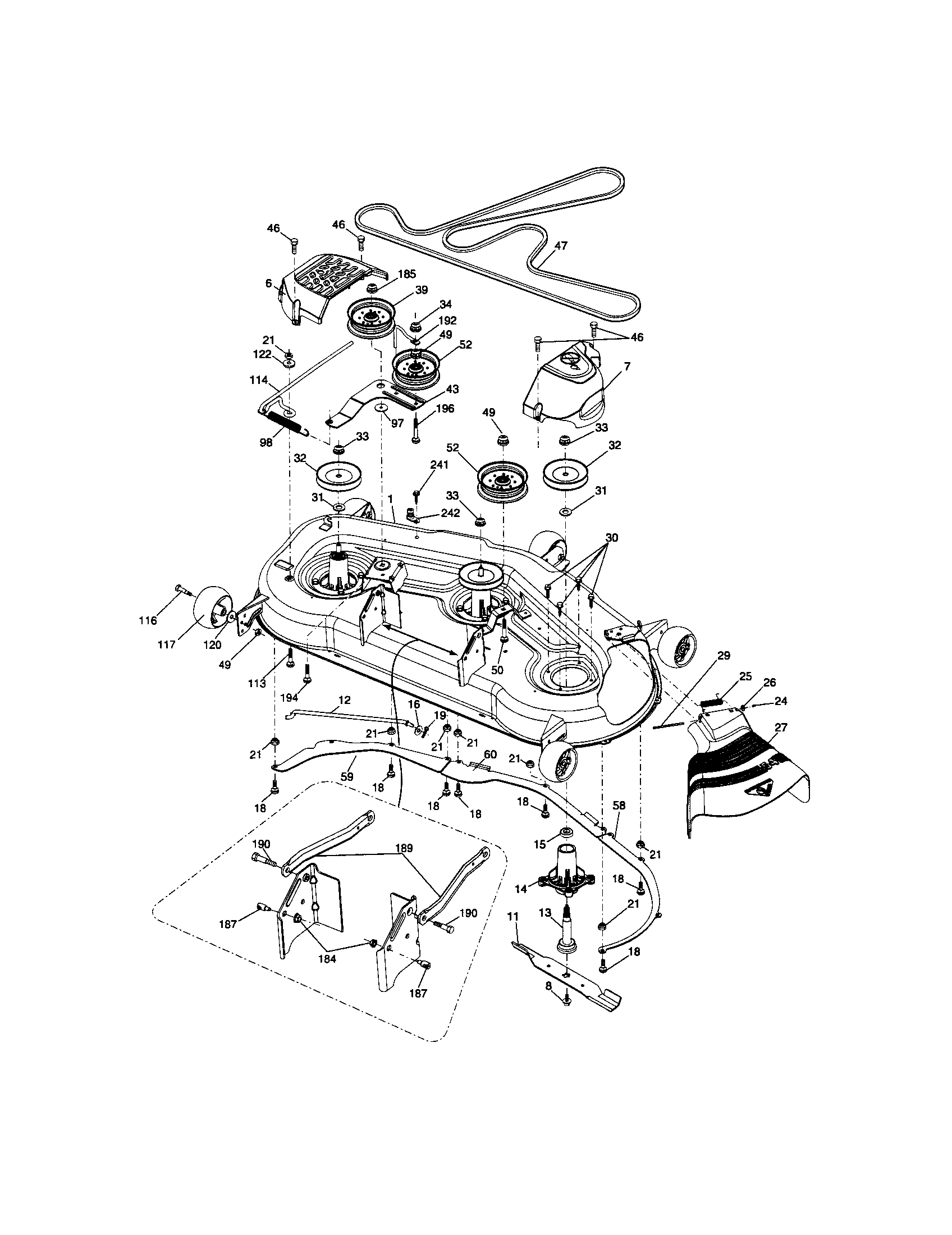 Craftsman 917289912 mower deck diagram
