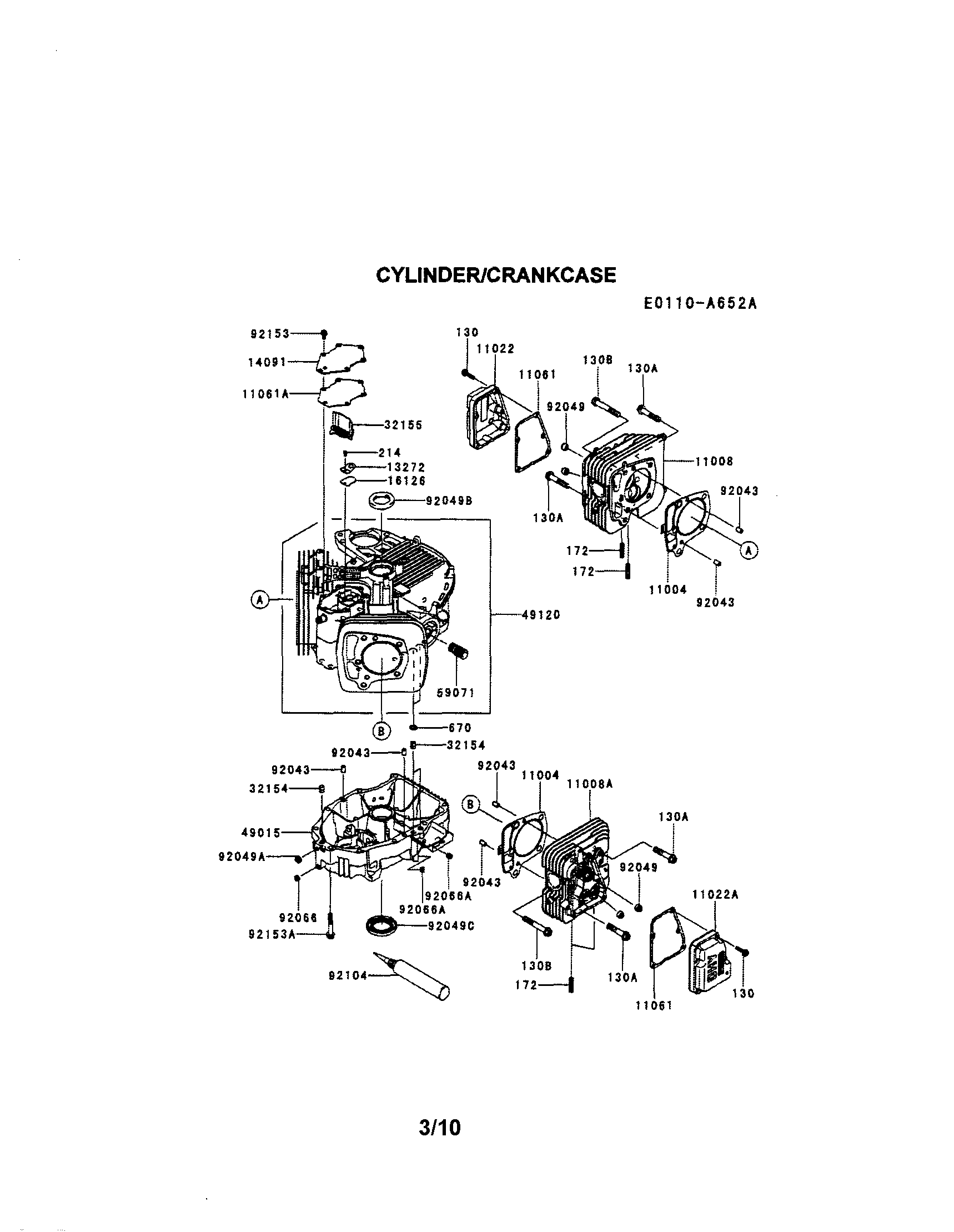 Husqvarna LGT24K54/240470 cylinder/crankcase diagram