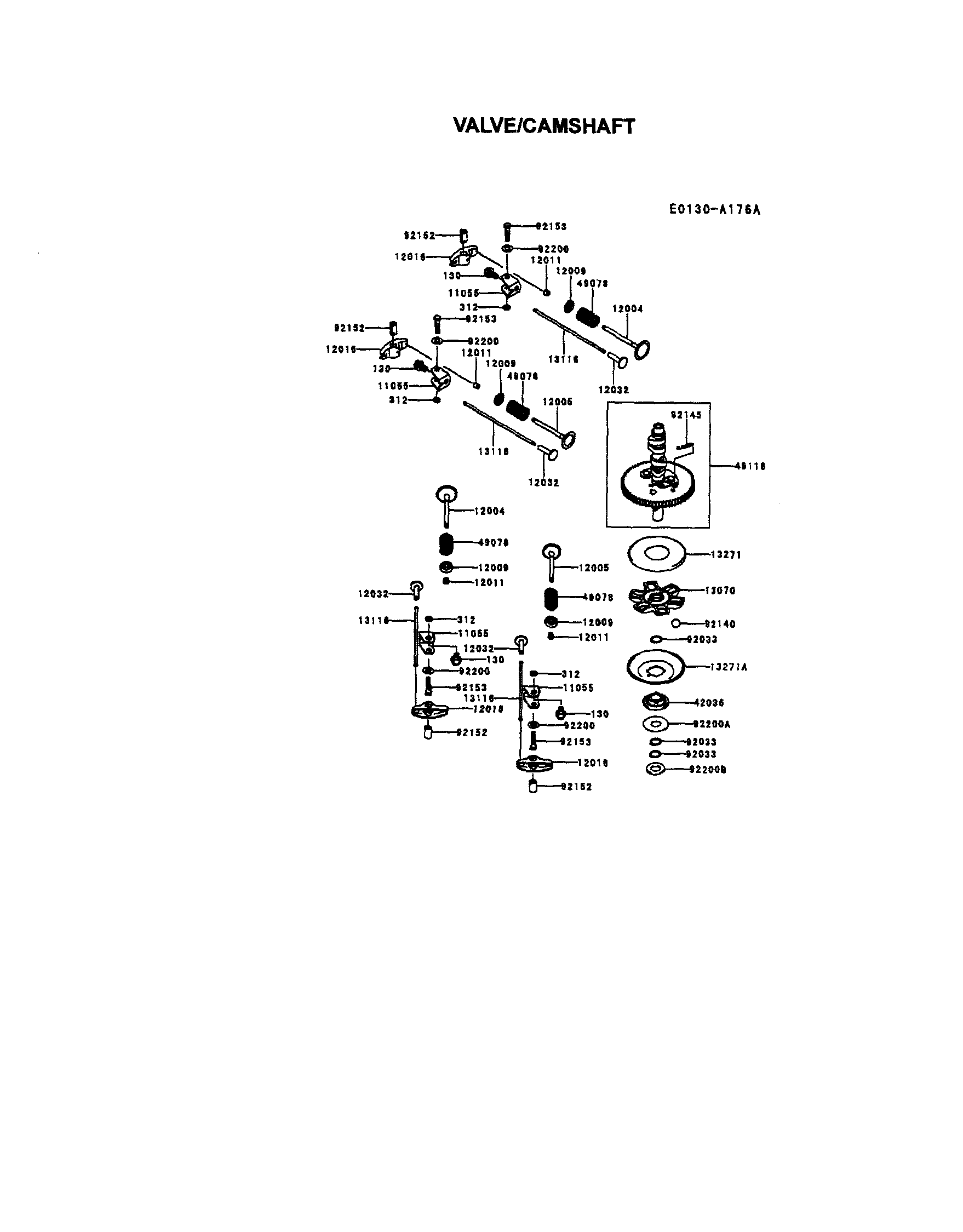 Husqvarna LGT24K54/240470 valve/camshaft diagram