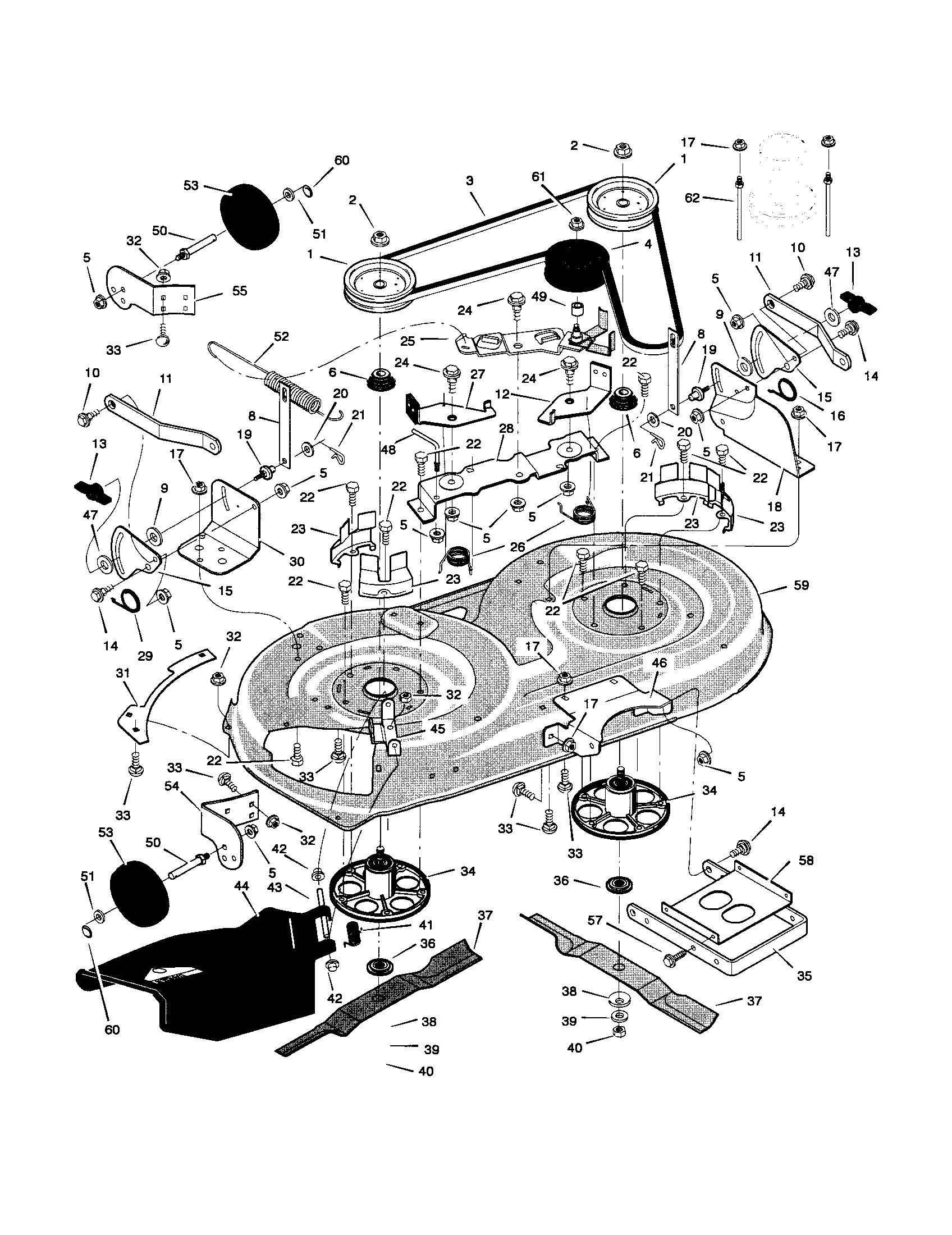 Murray 425303X92A mower housing diagram