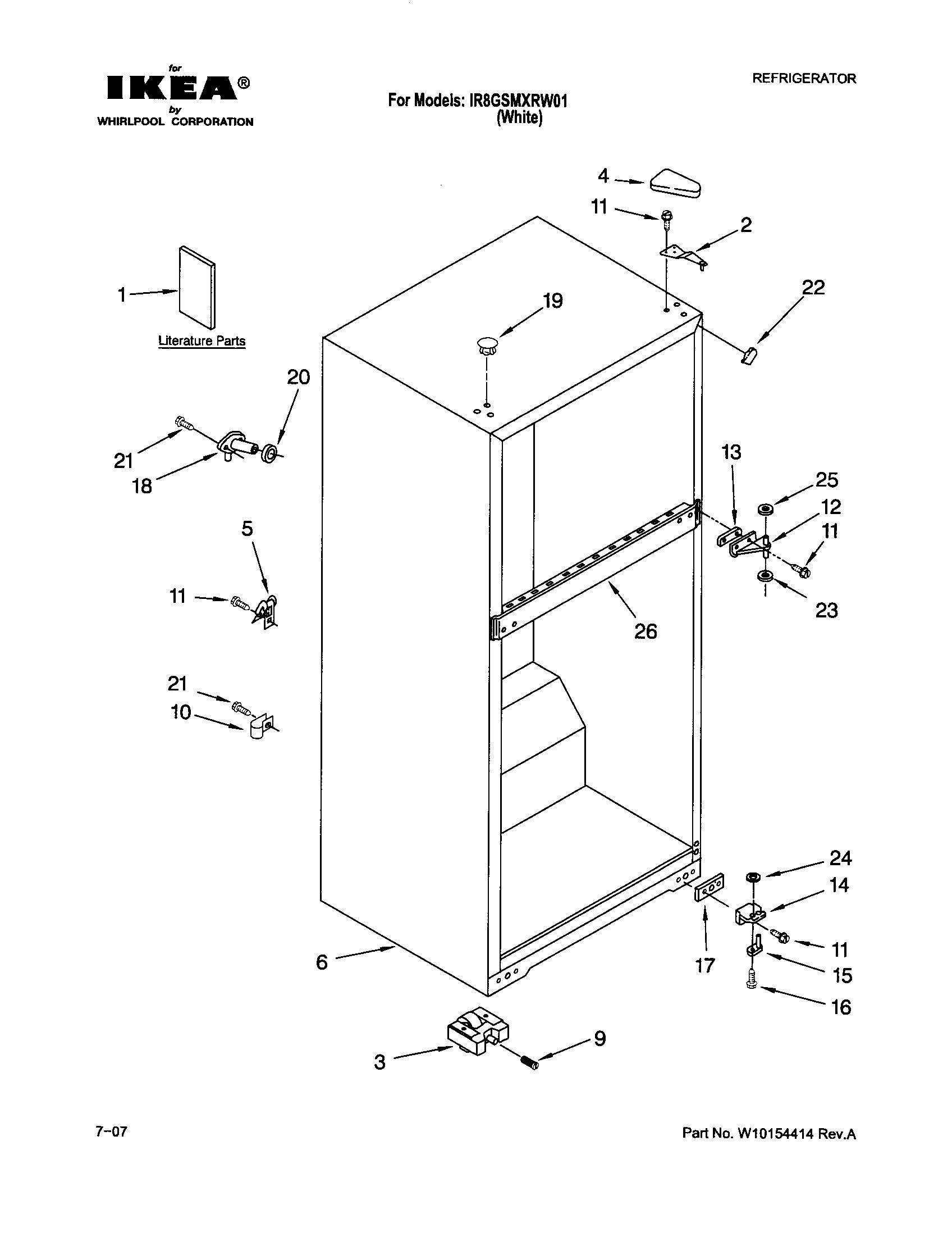 Ikea IR8GSMXRW01 cabinet diagram