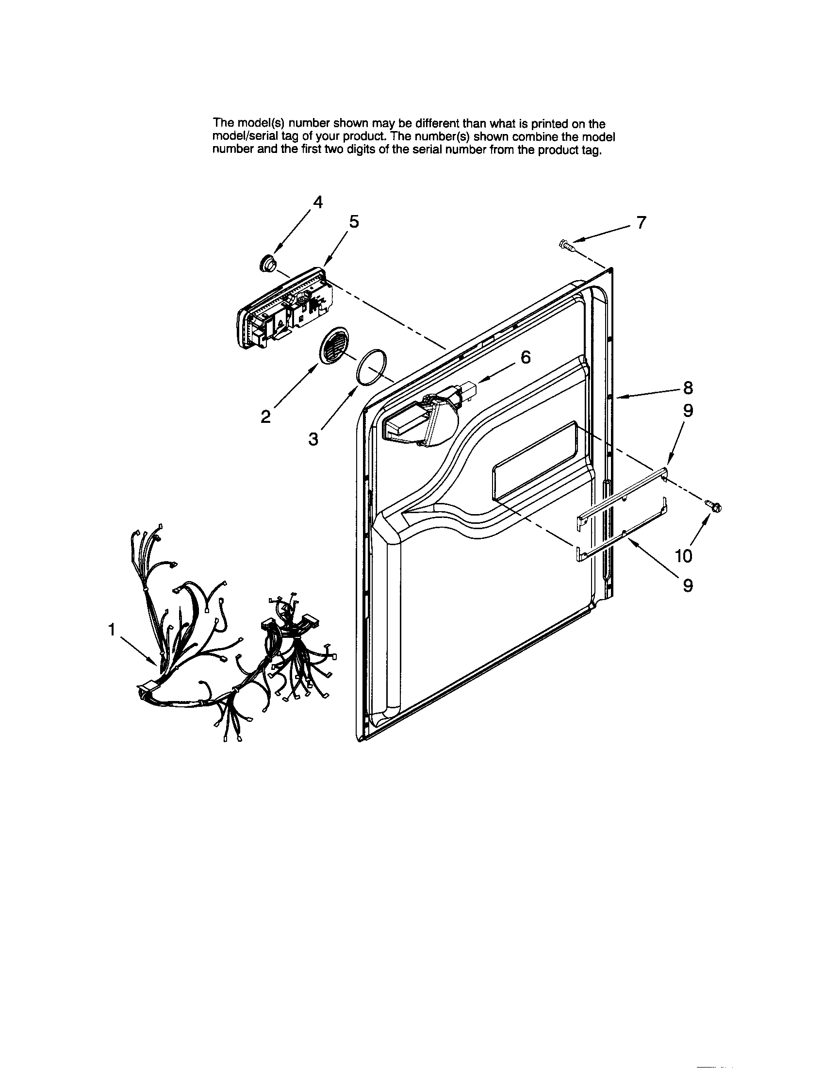 Maytag MDBS561AWQ1 door & latch diagram