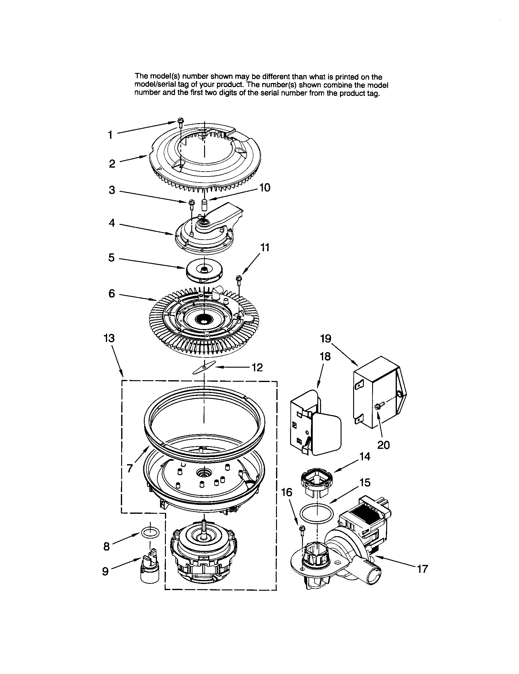 Maytag MDBS561AWQ1 pump & motor diagram
