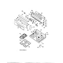 GE JGBP86AEA2AA control panel/cooktop diagram