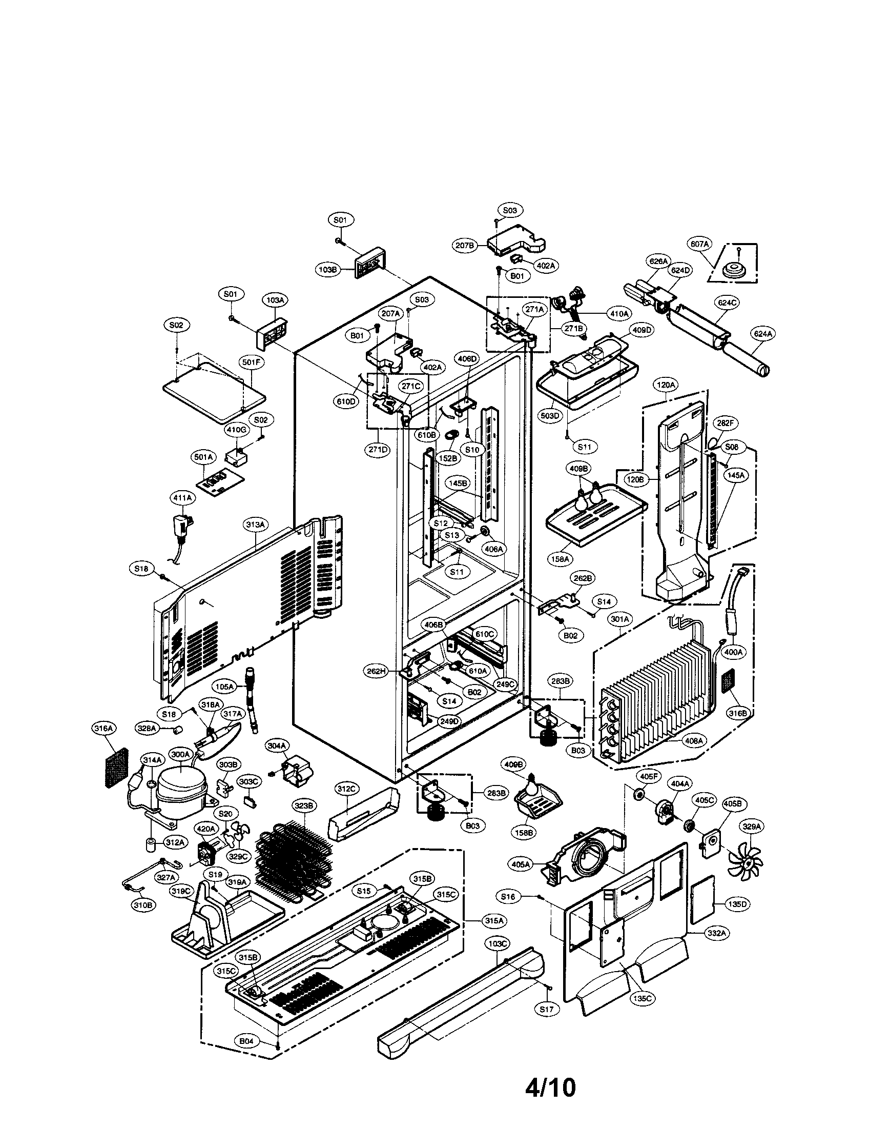 LG LFD25860ST/00 case parts diagram