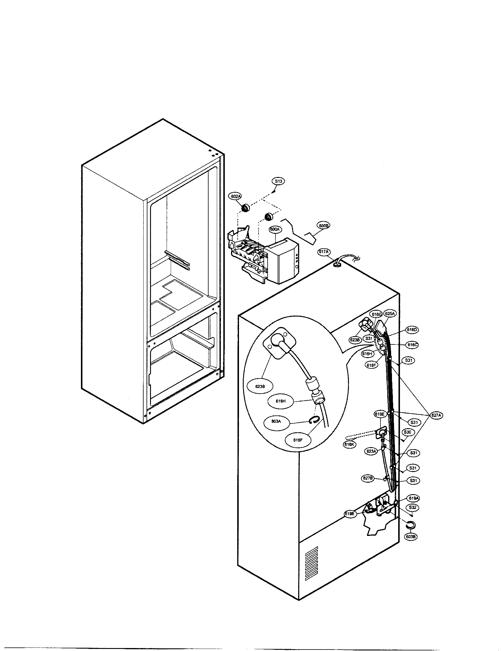 LG LFD25860ST/00 water and icemaker parts diagram