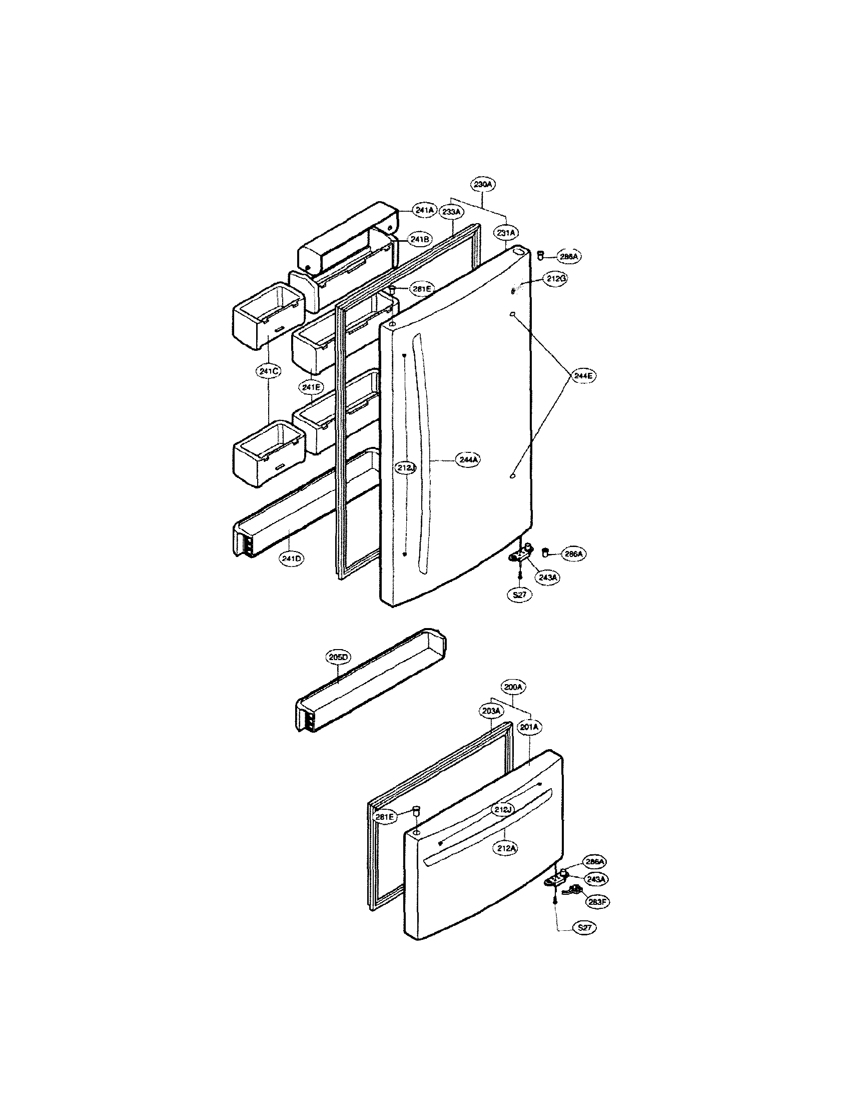 LG LBC20514TT/00 door parts diagram
