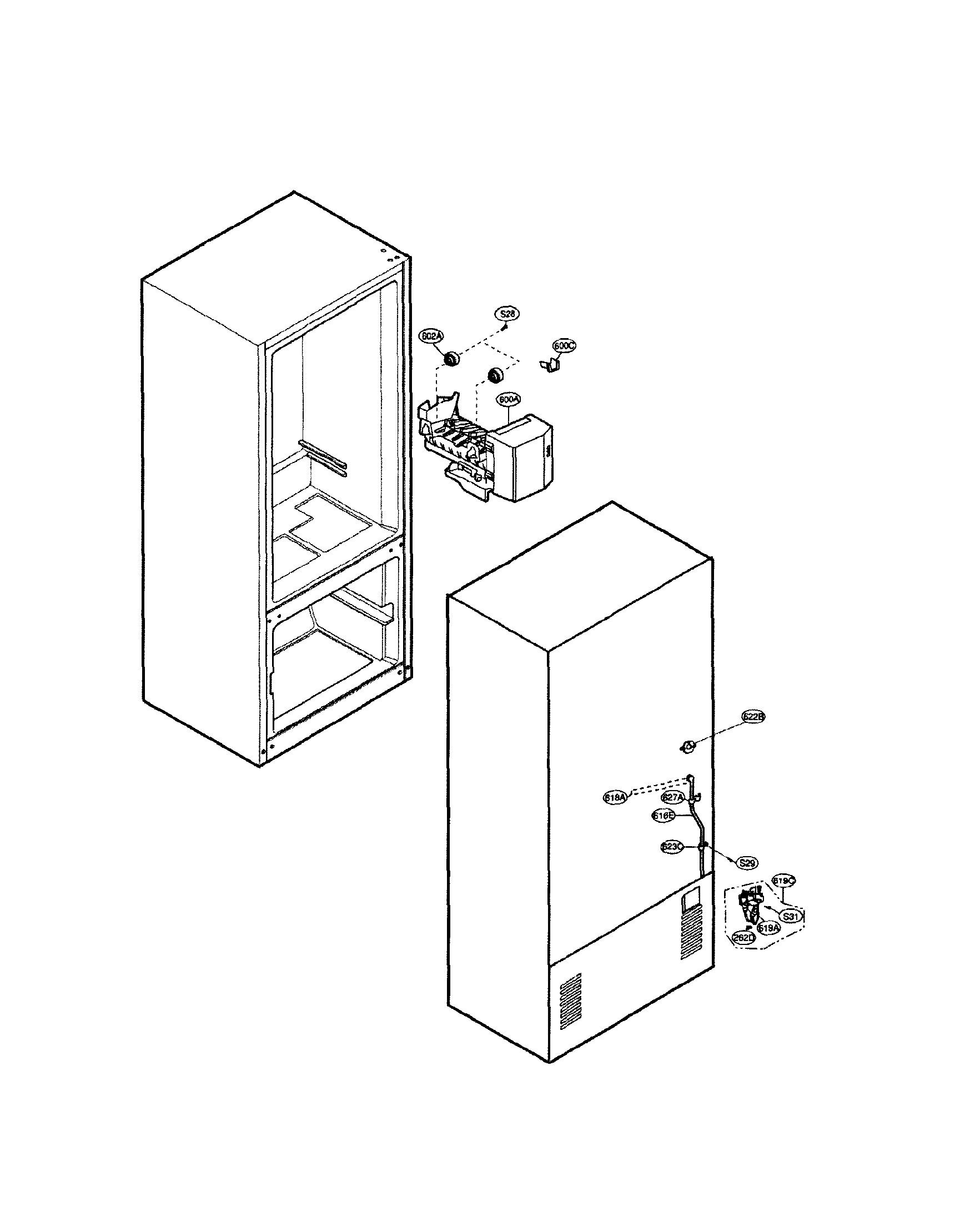 LG LBC20514TT/00 water and icemaker parts diagram