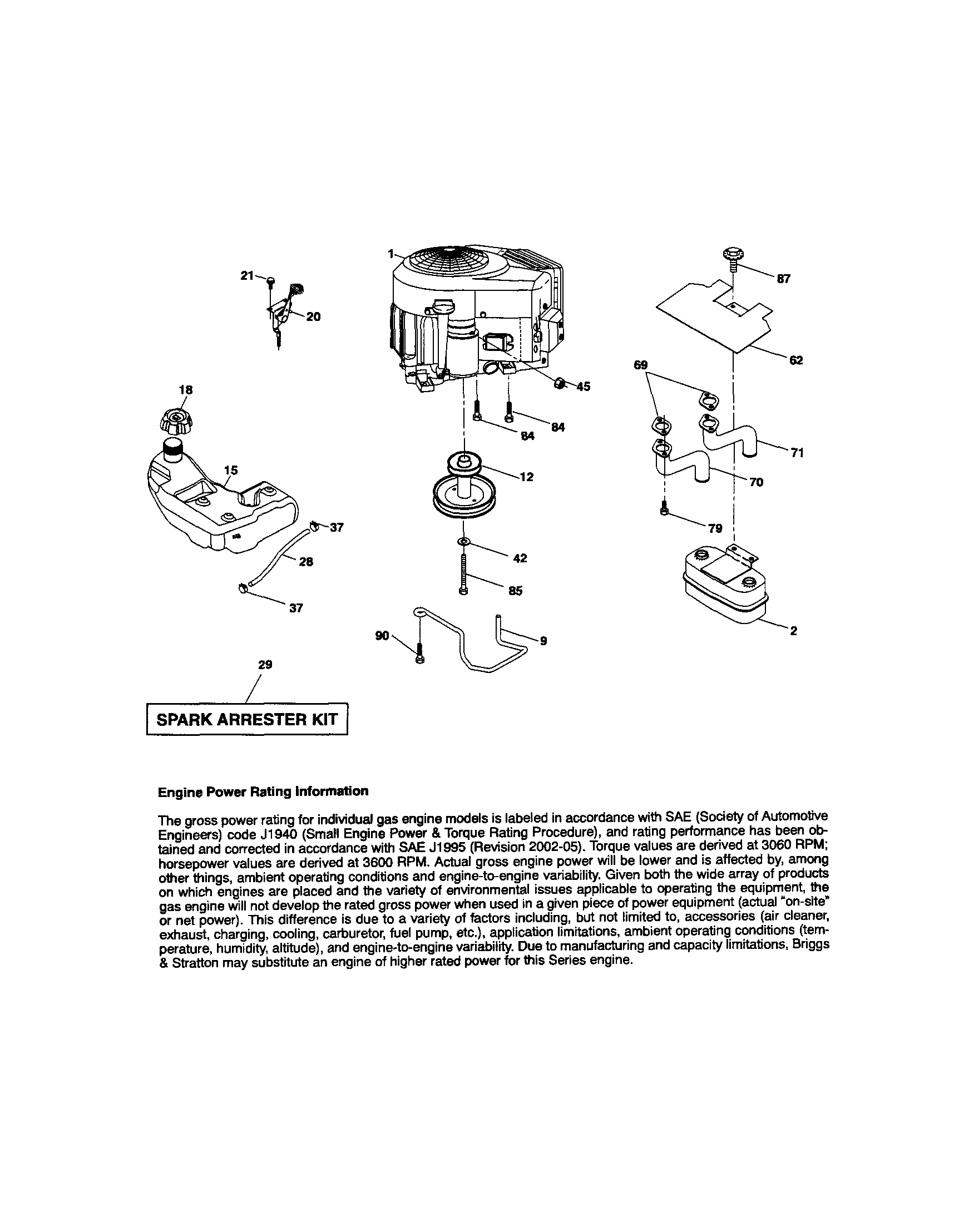 Craftsman 917289272 engine diagram