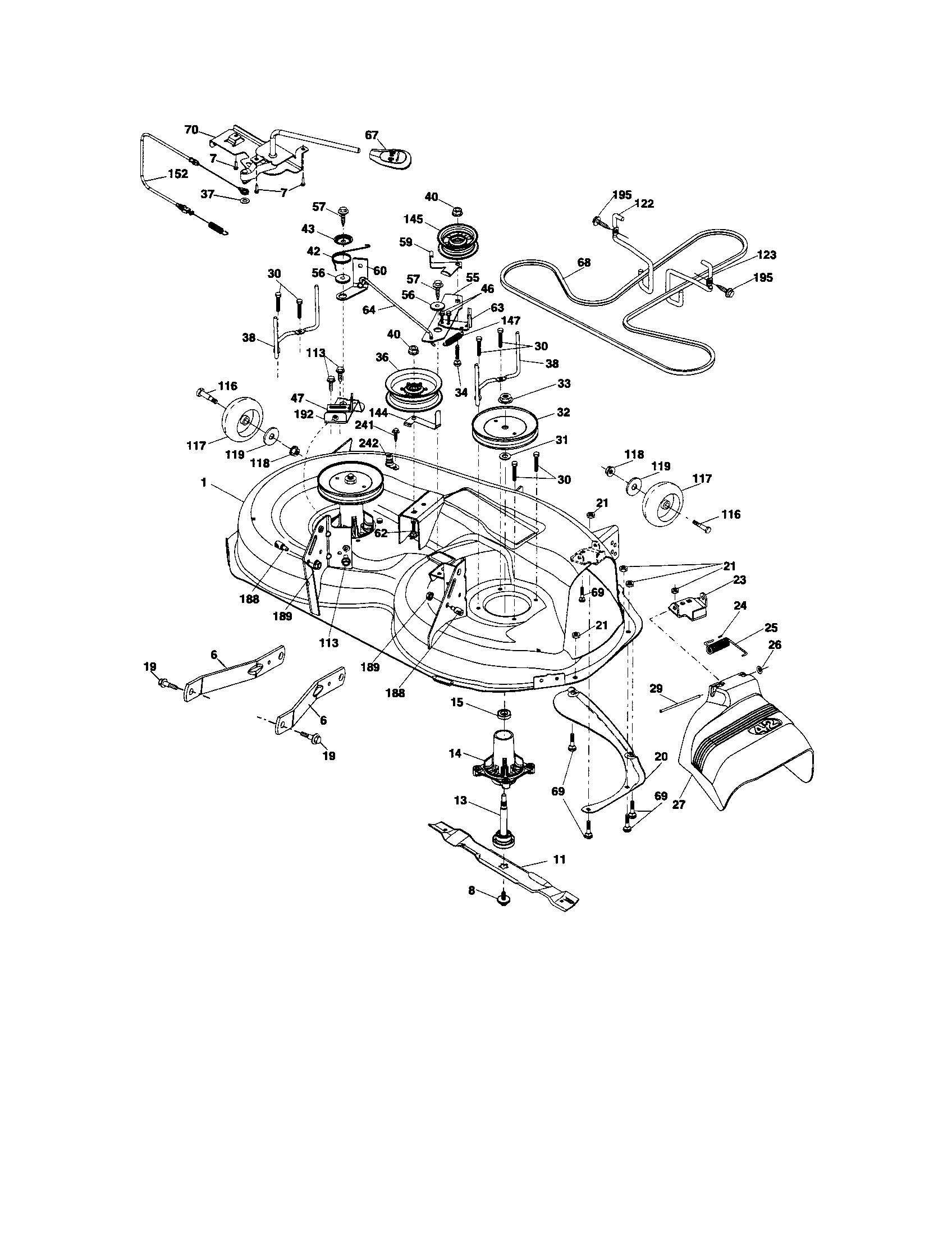 Craftsman 917289272 mower deck diagram