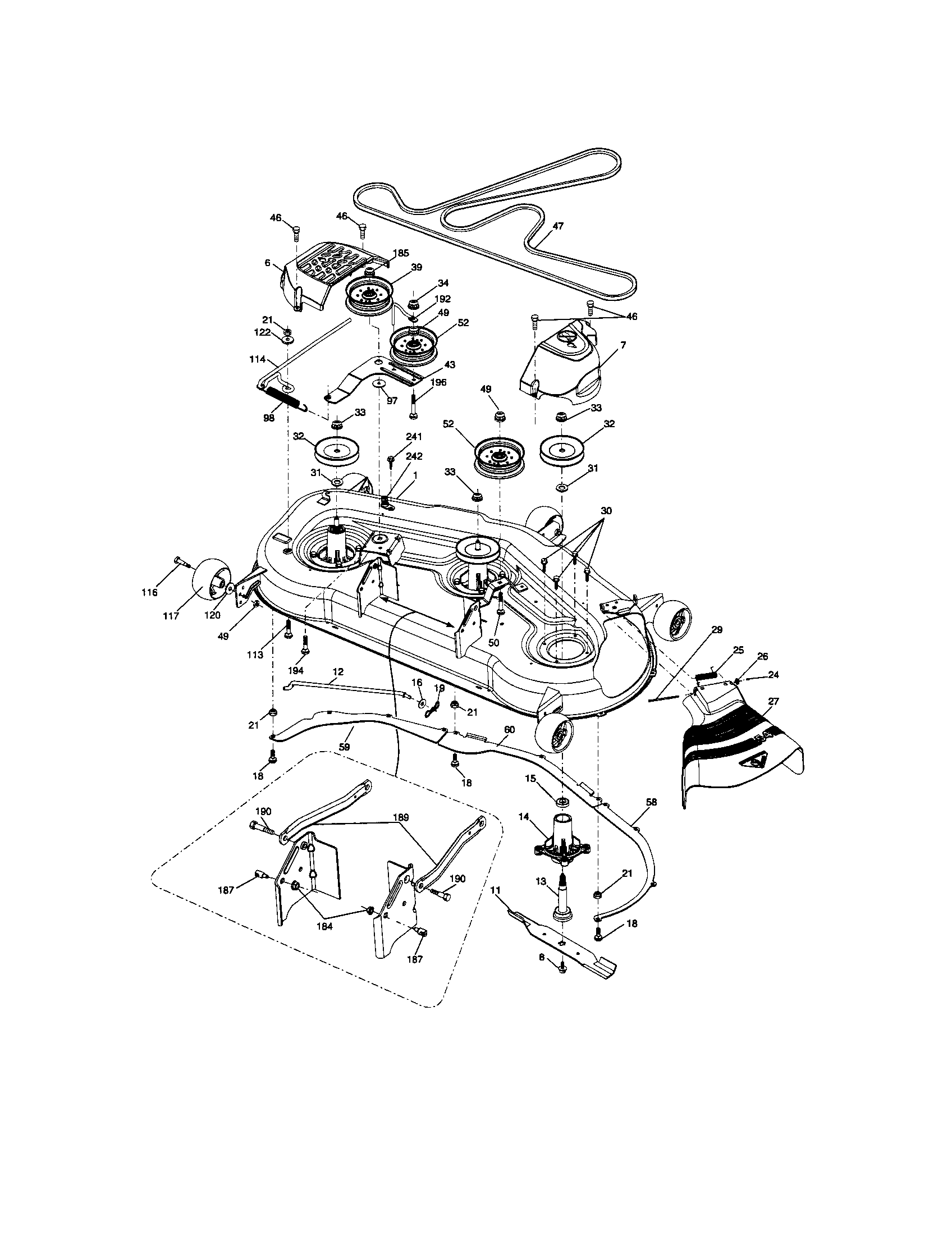 Craftsman 917289452 mower deck diagram