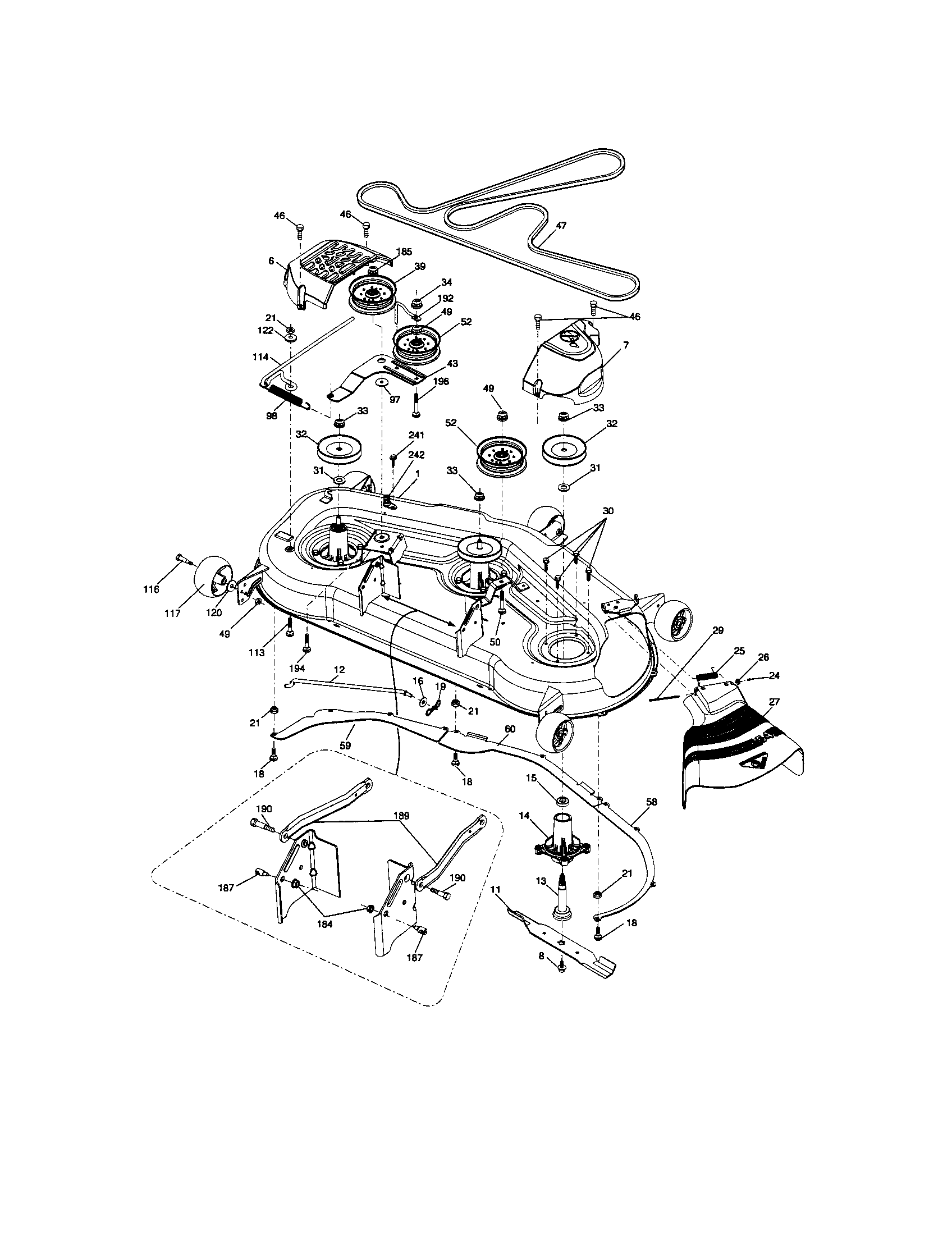Craftsman 917289472 mower deck diagram