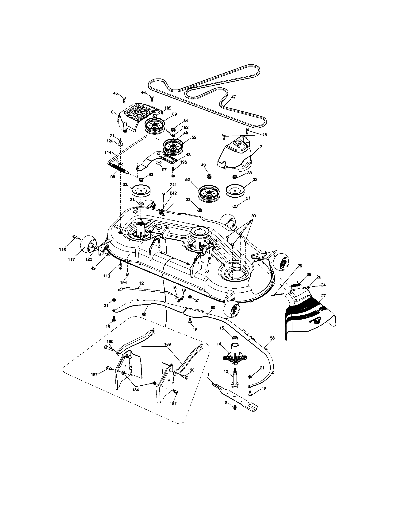 Craftsman 917289482 mower deck diagram