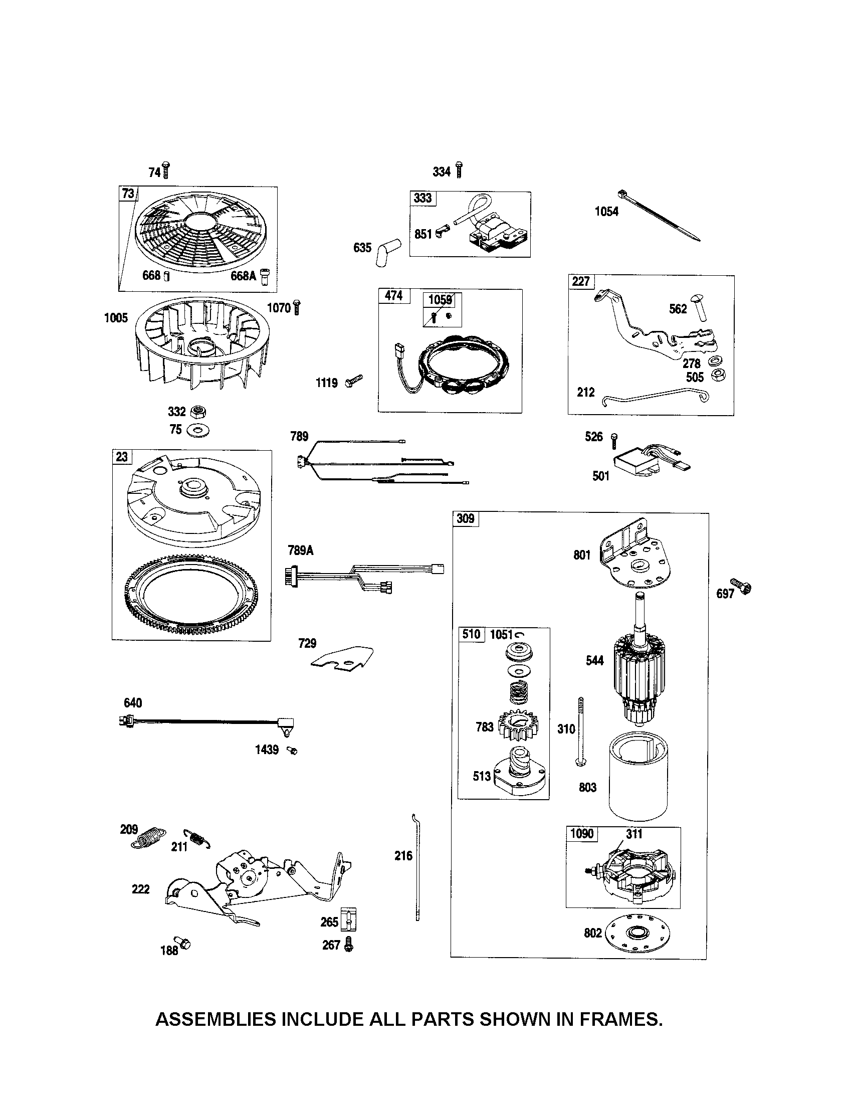 Craftsman PGT9000 motor/starter/flywheel diagram