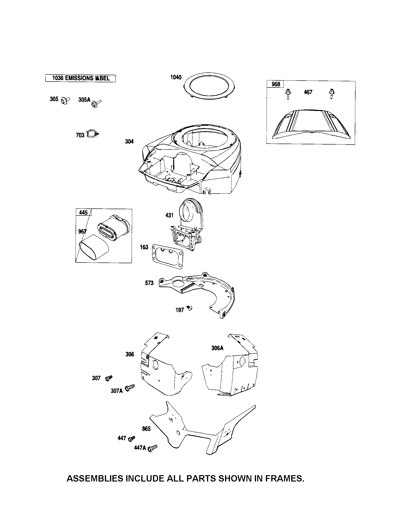 Craftsman PGT9000 blower housing diagram