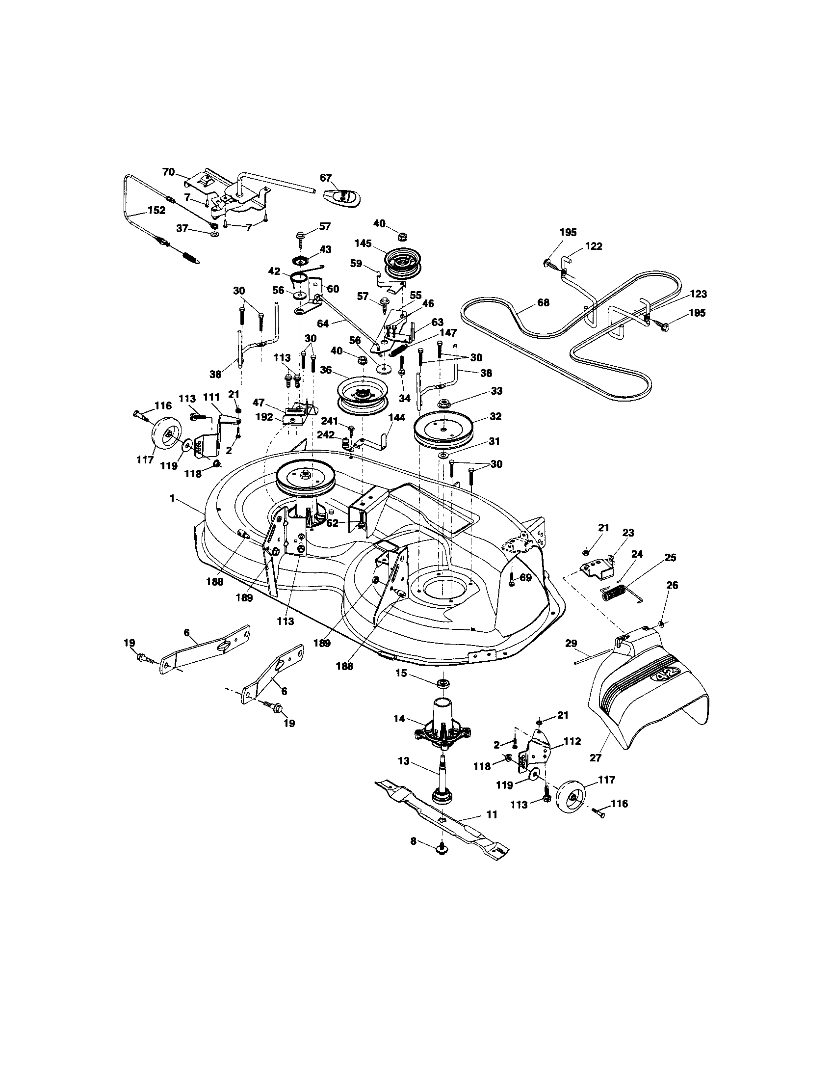 Craftsman 917289210 mower deck diagram