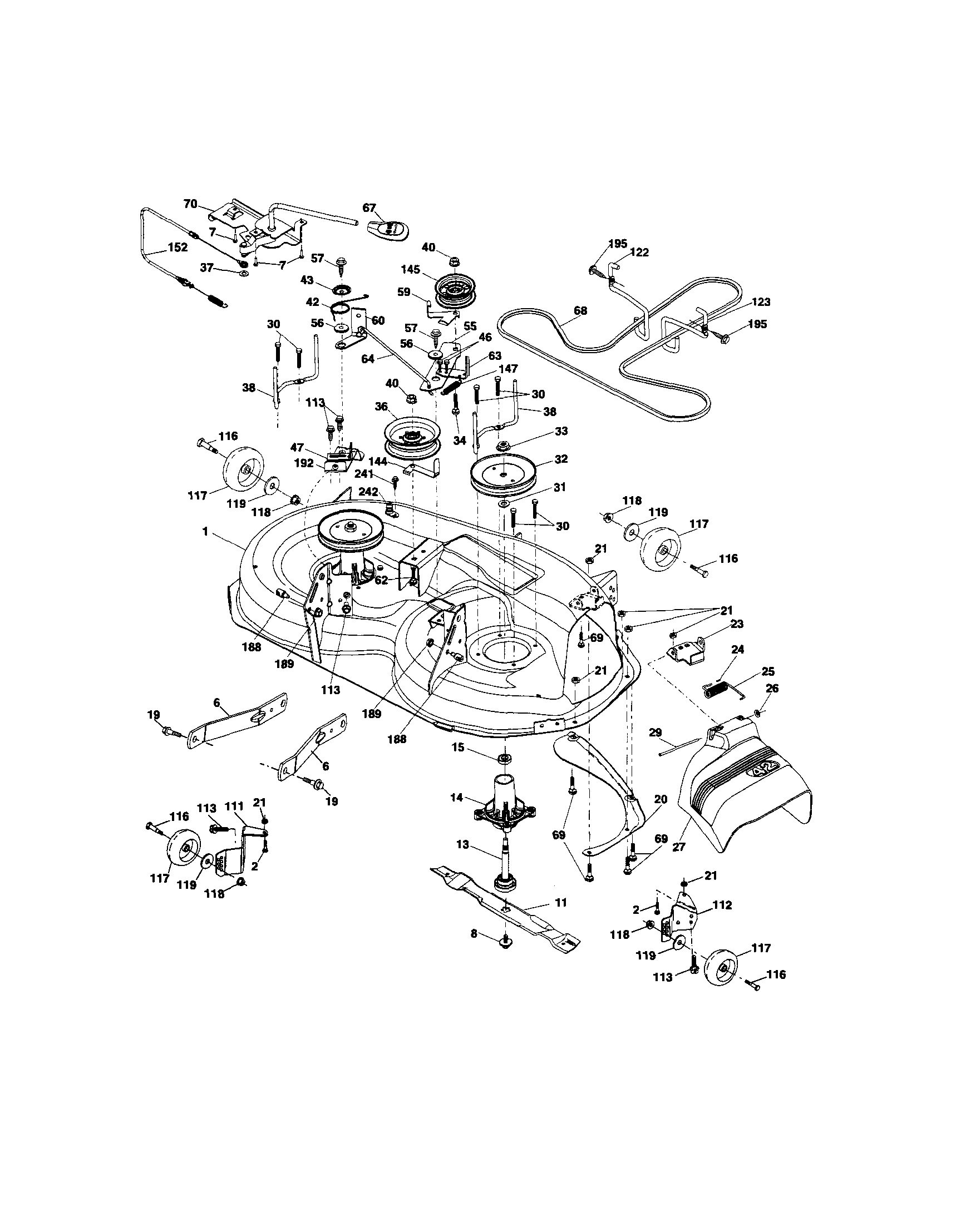 Craftsman 917289211 mower deck diagram