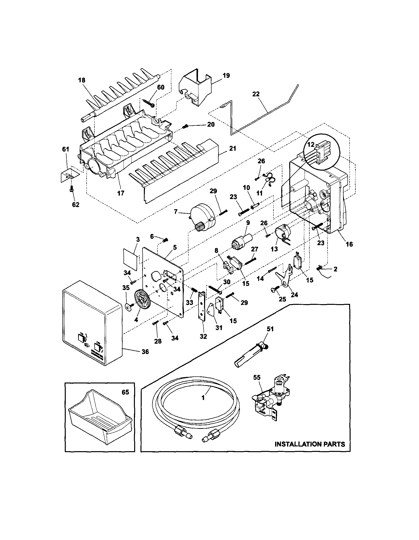 Electrolux E32AF75FPS5 ice maker diagram