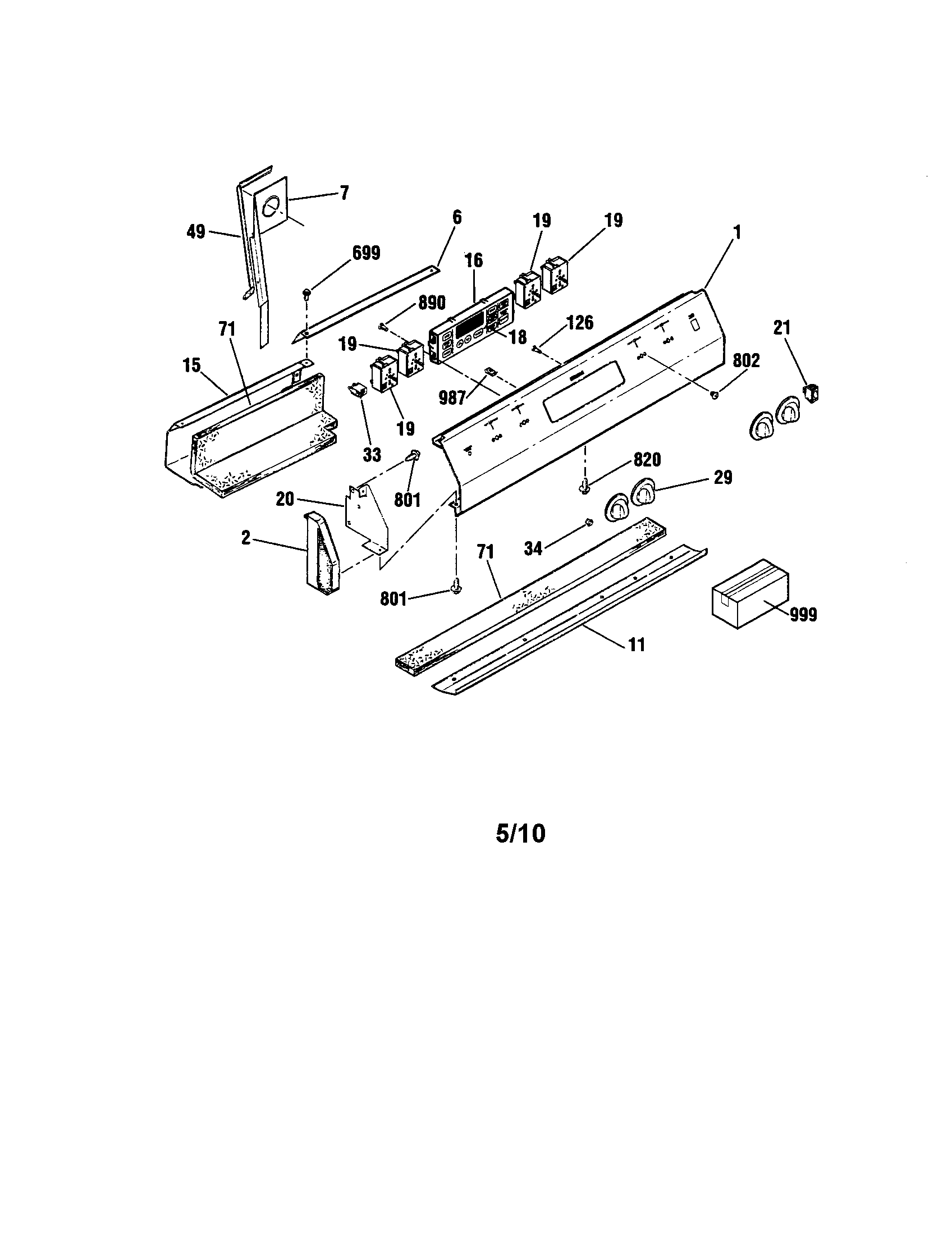 Kenmore 91145565893 control panel diagram