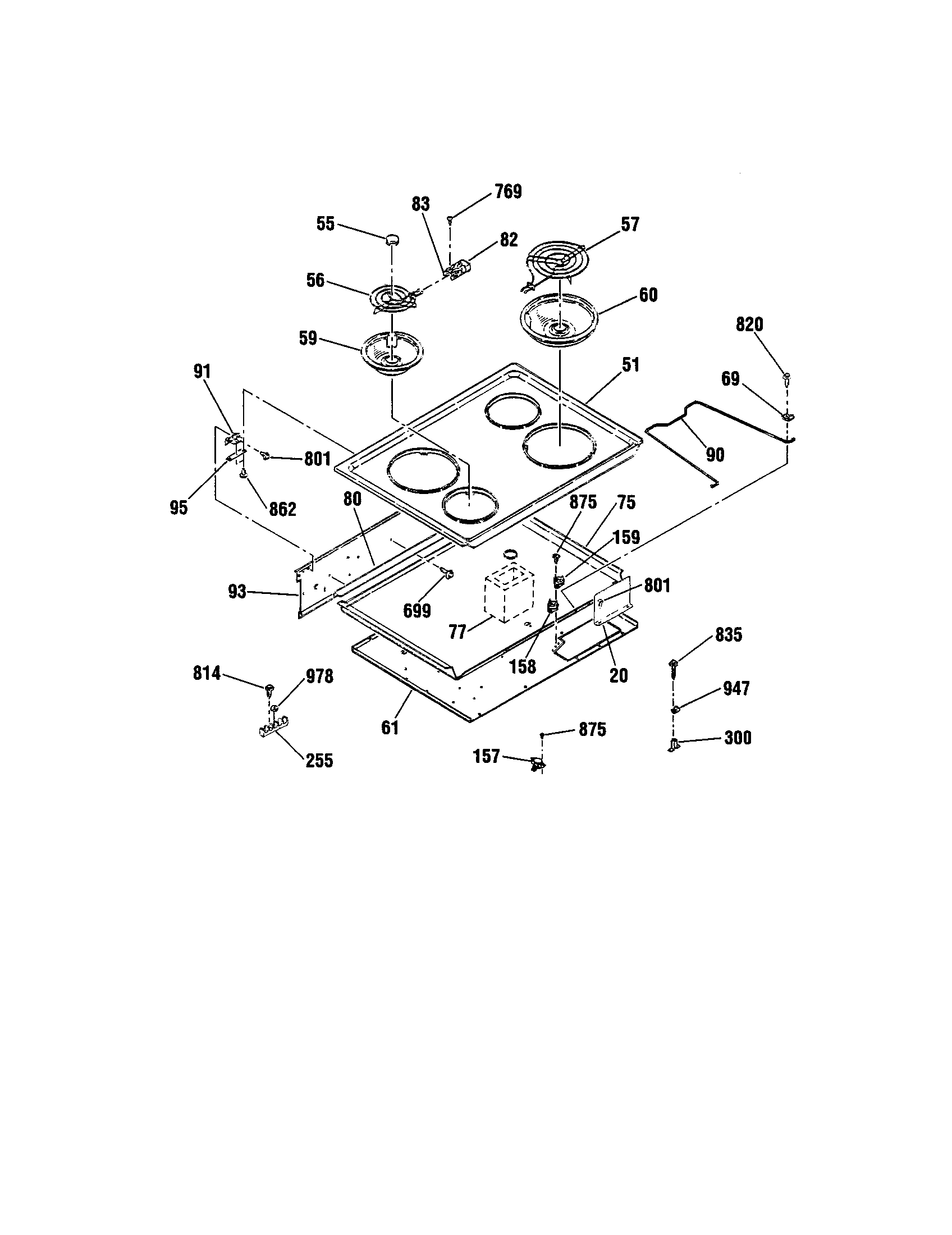 Kenmore 91145565893 maintop diagram