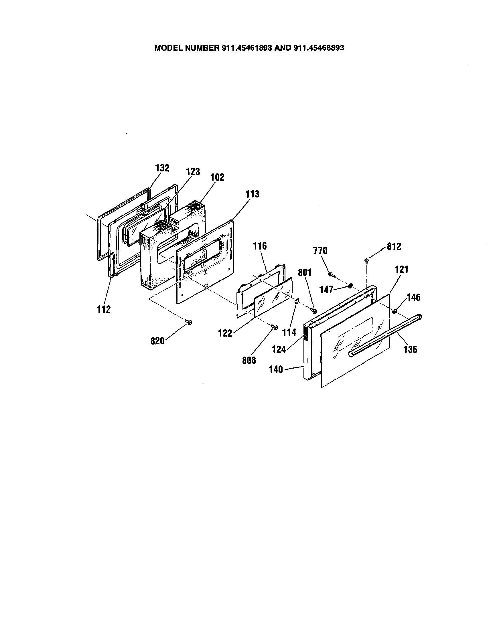 Kenmore 91145565893 door diagram