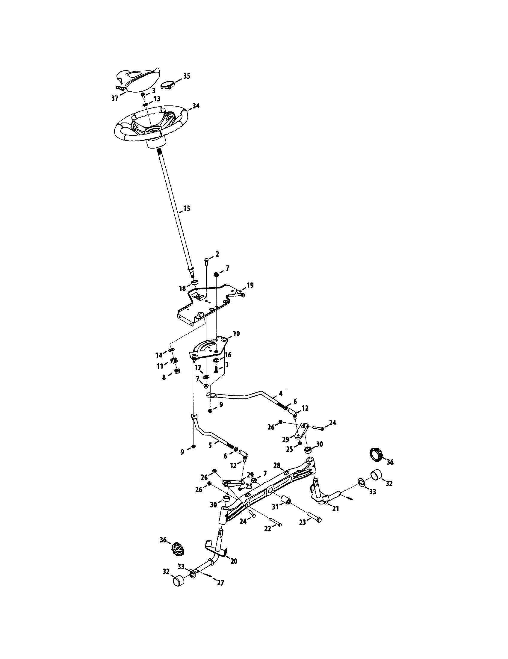 MTD 13AX90YT001 steering diagram