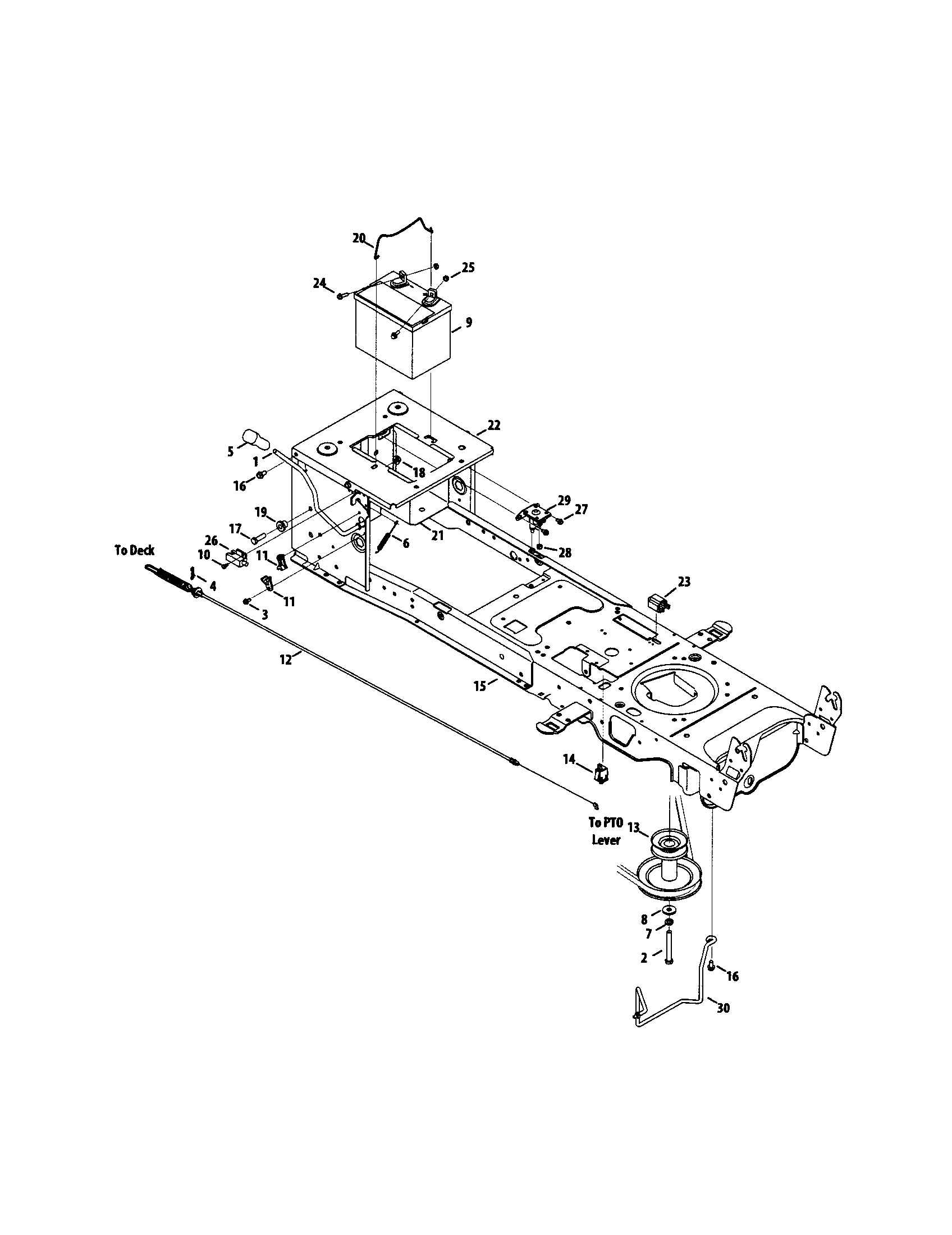 MTD 13AX90YT001 frame, electrical/manual (pto) diagram