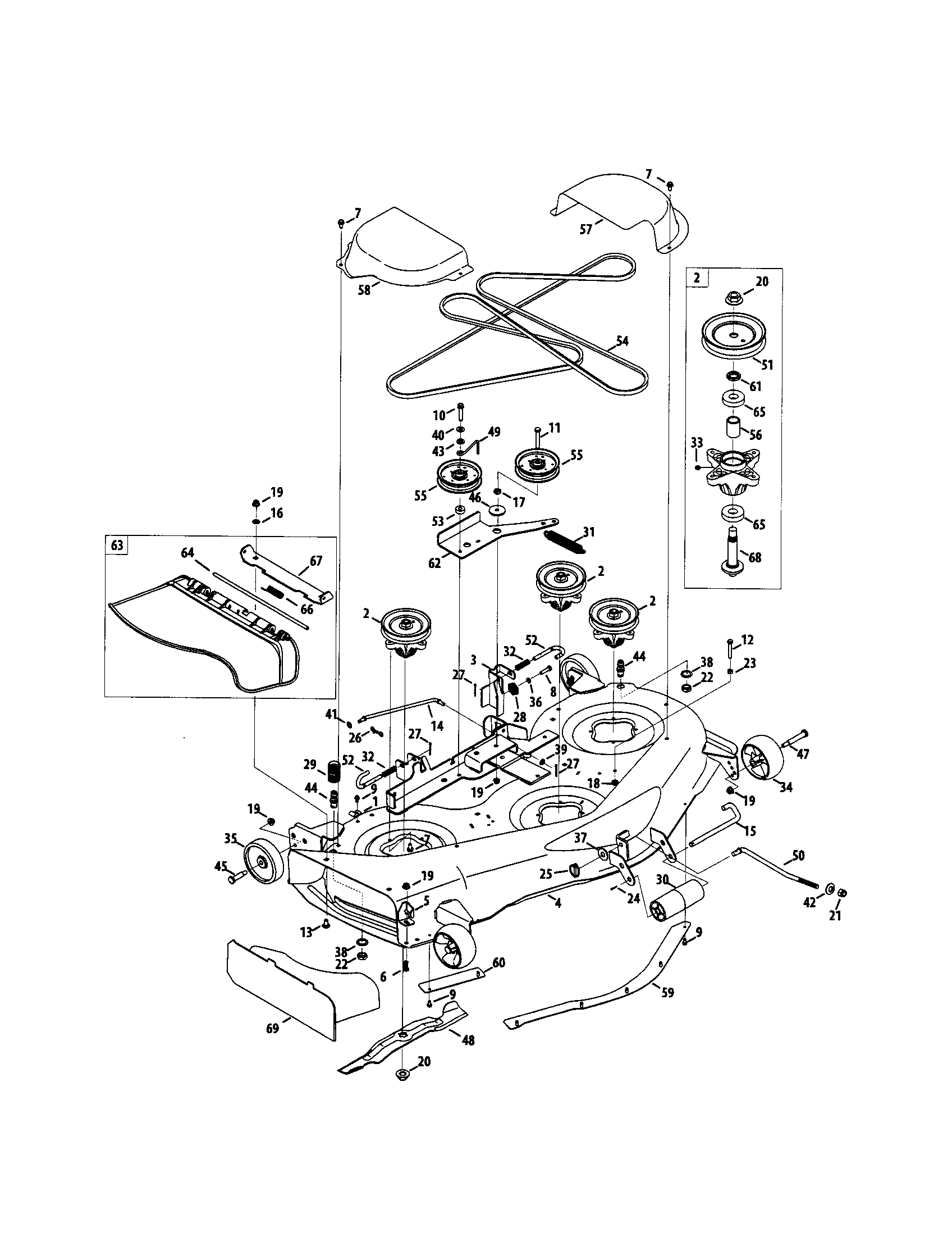 MTD 13AX90YT001 50" deck diagram