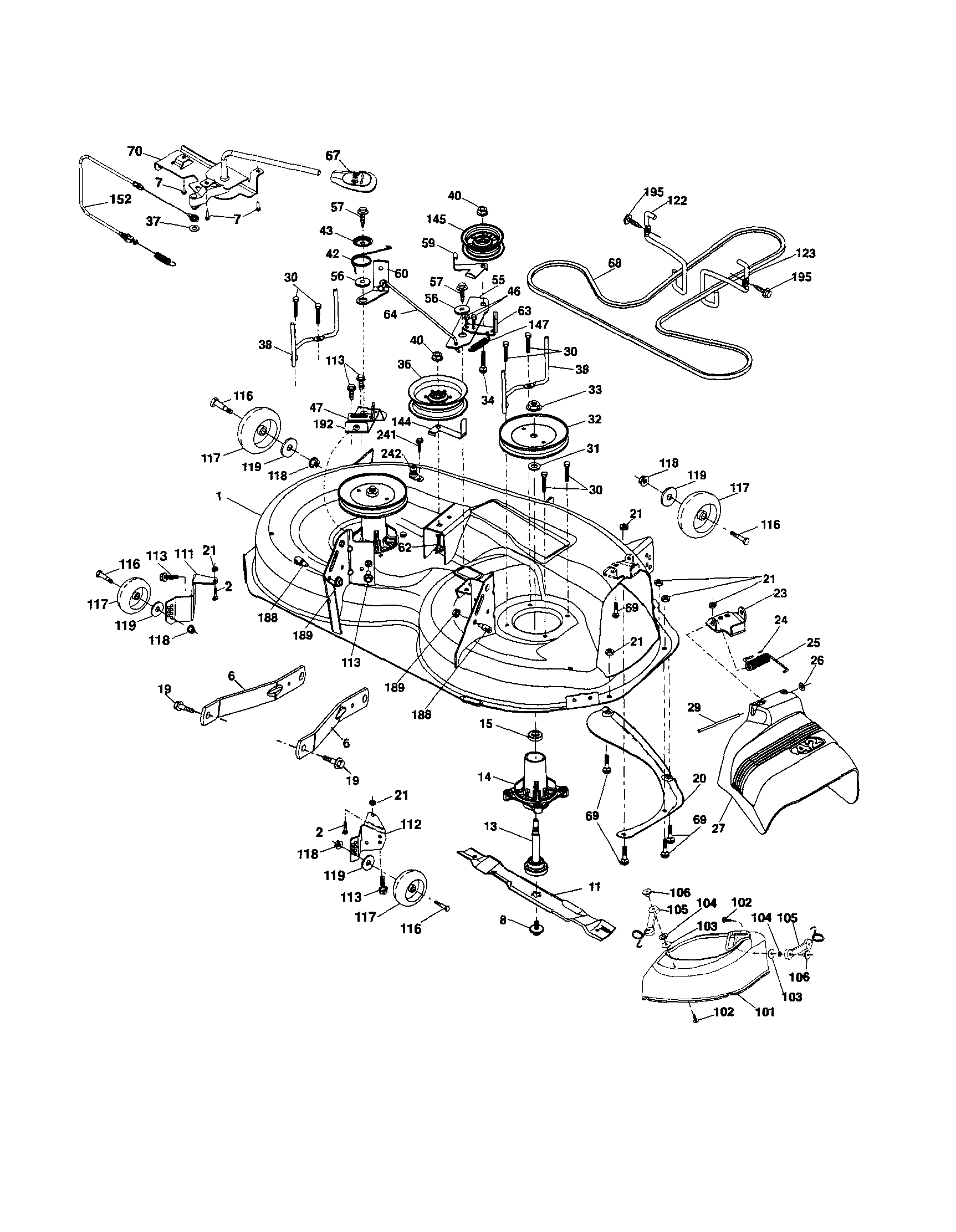 Craftsman 917254141 mower deck diagram