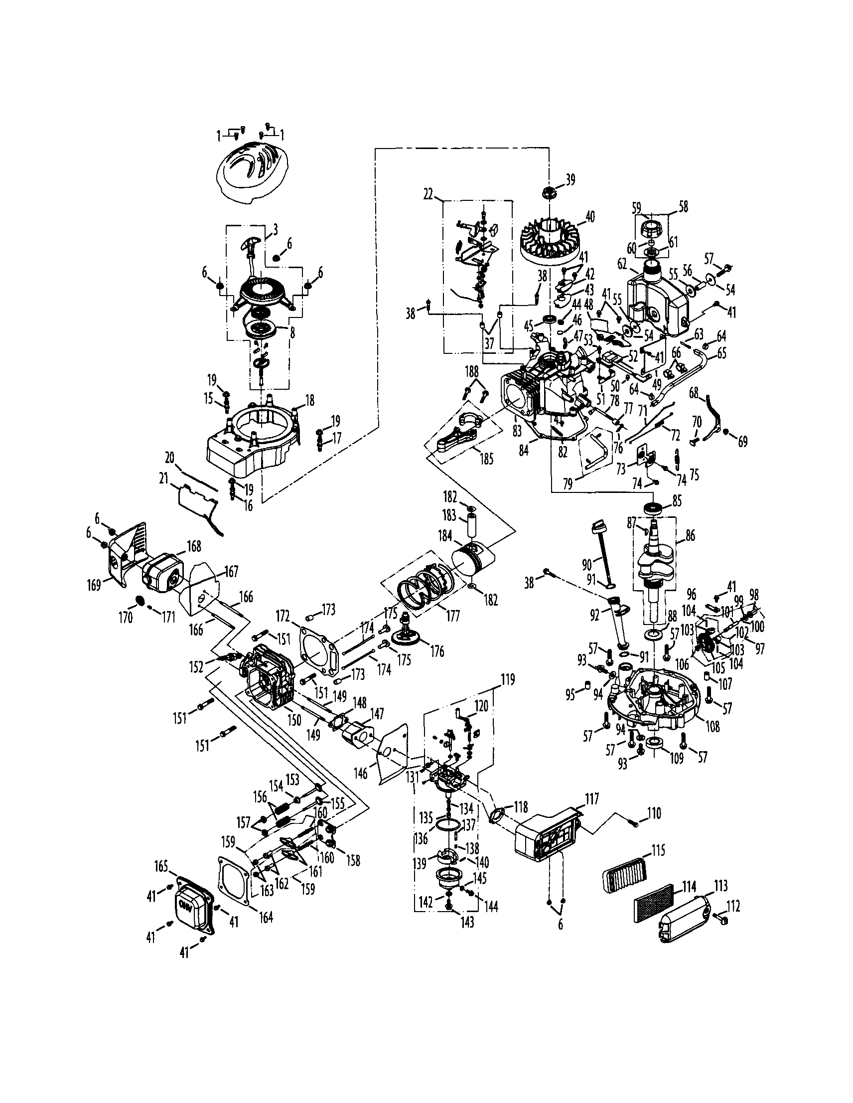 MTD 18M engine model #5p70mob diagram