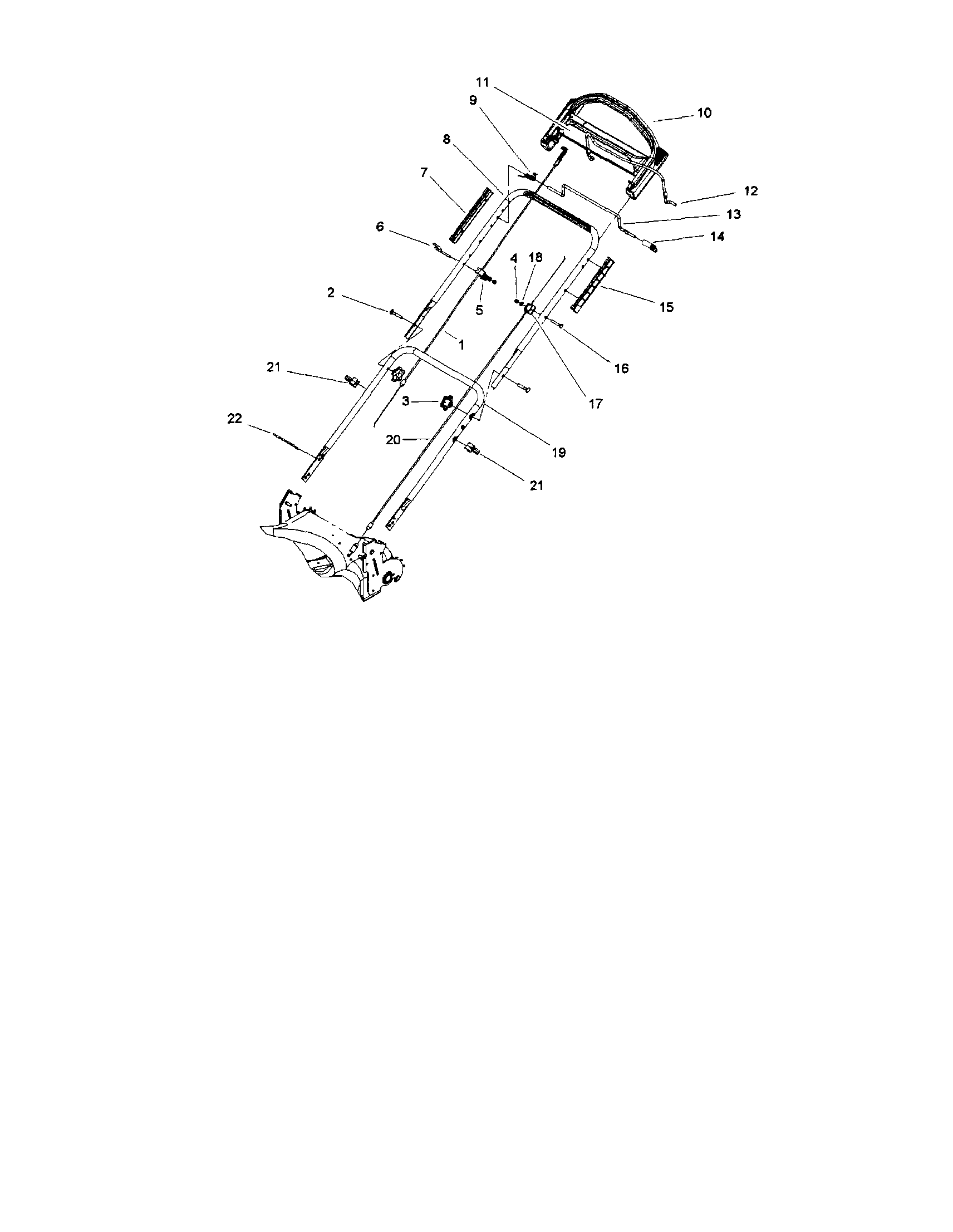 Toro 20070 handle assembly diagram