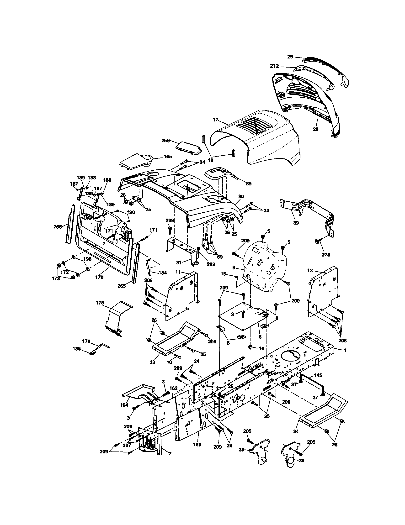 Craftsman 917254182 chassis & enclosures diagram