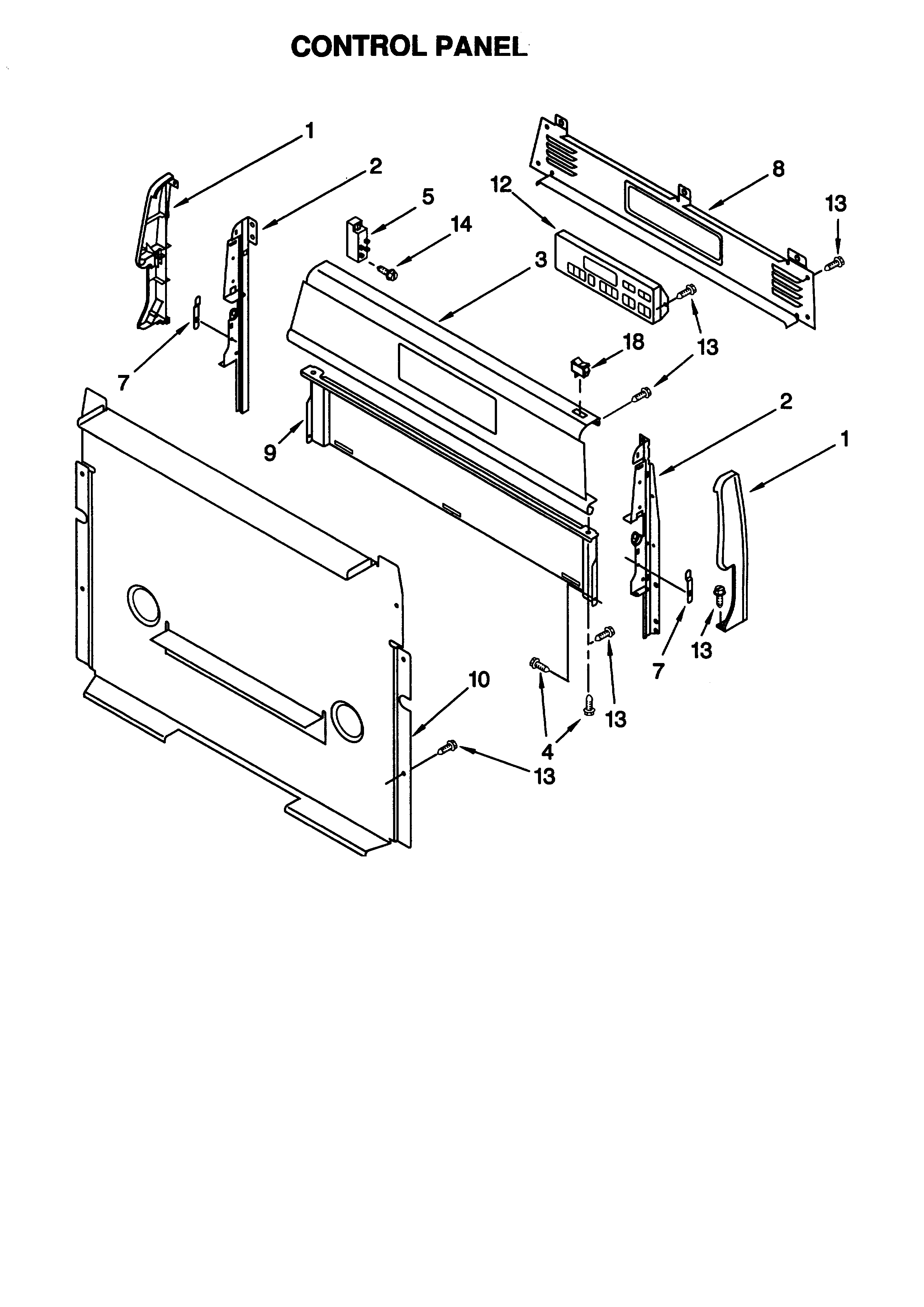 Whirlpool SF315PEGQ1 control panel diagram