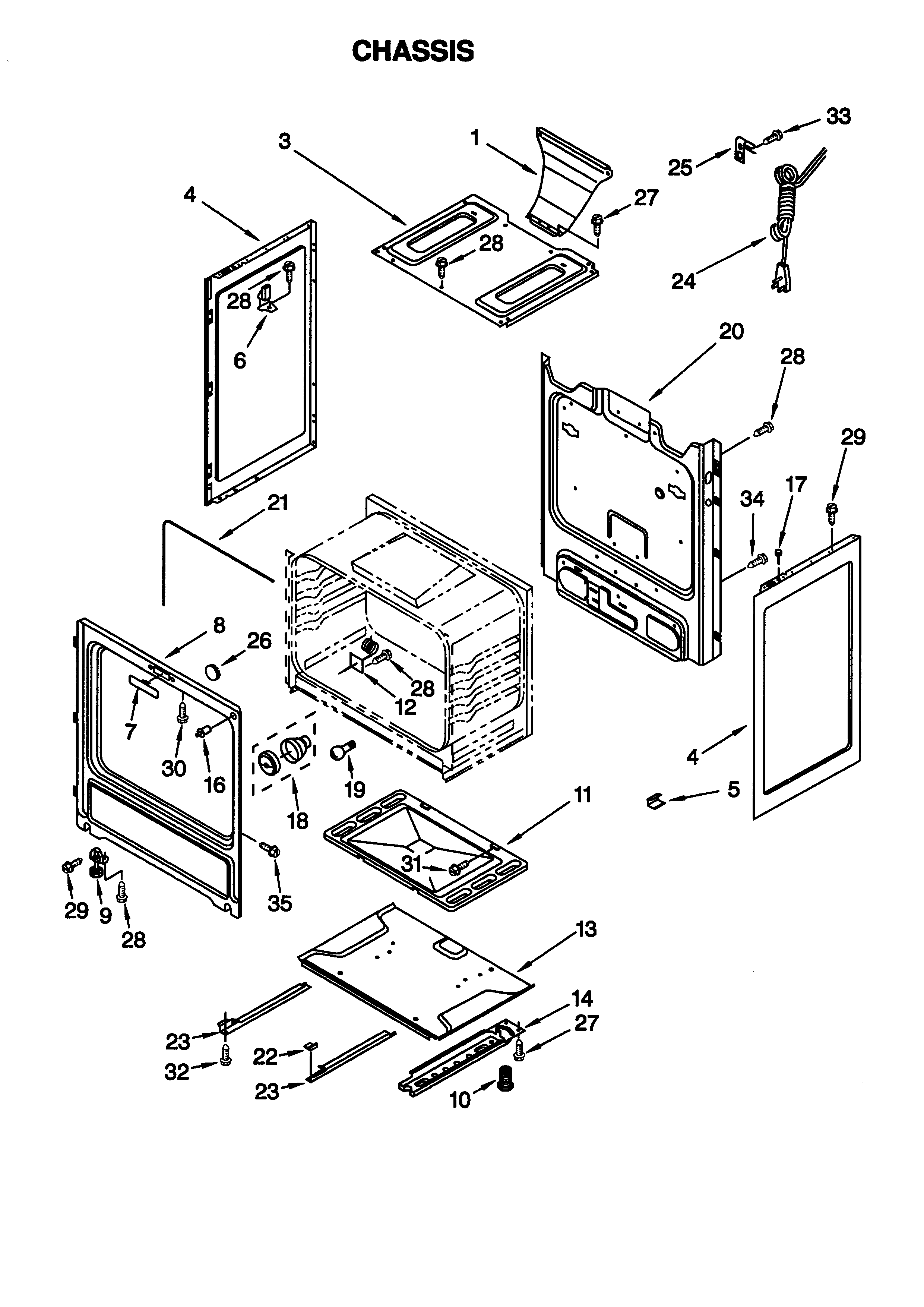 Whirlpool SF315PEGQ1 chassis diagram