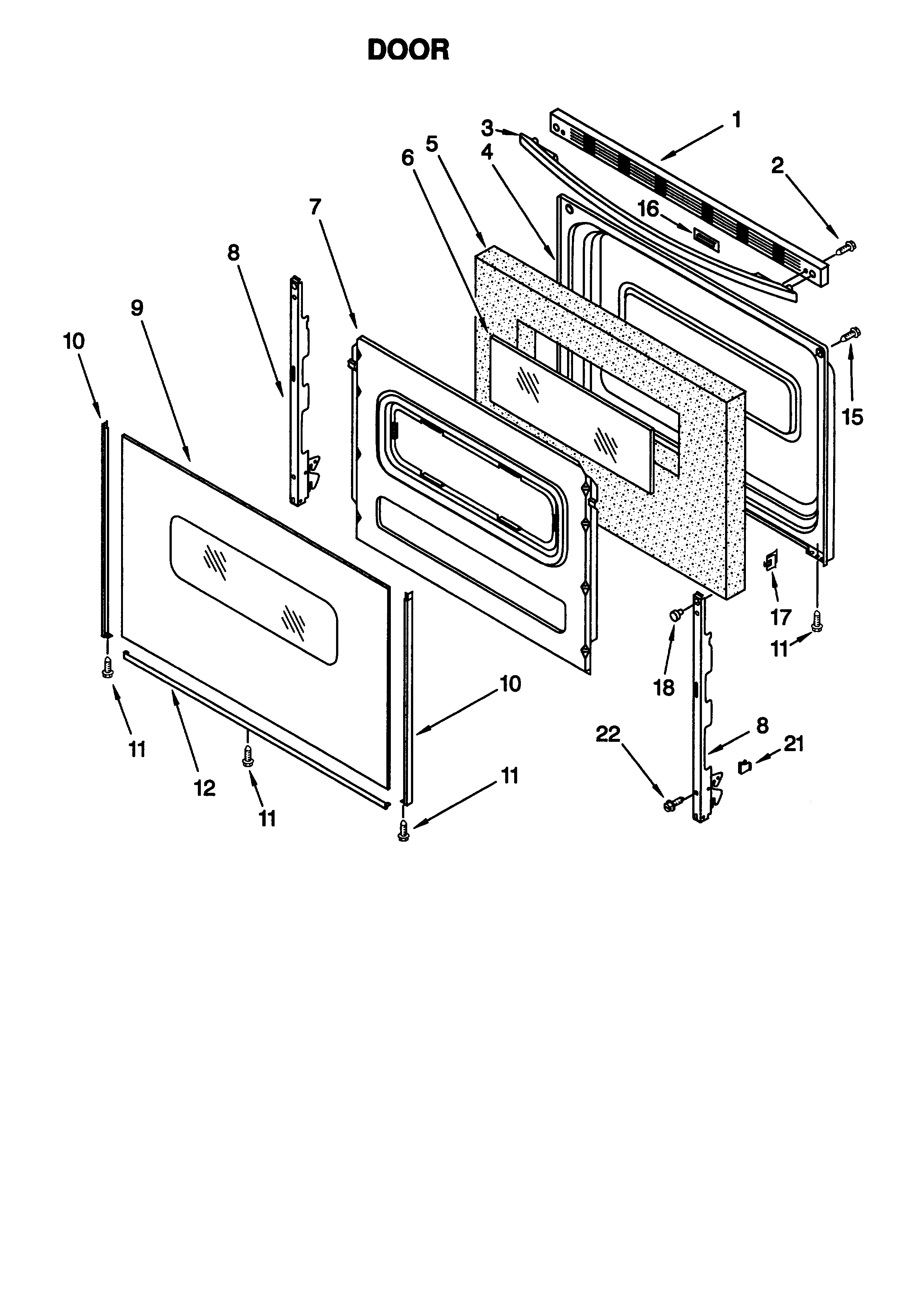 Whirlpool SF315PEGQ1 door diagram