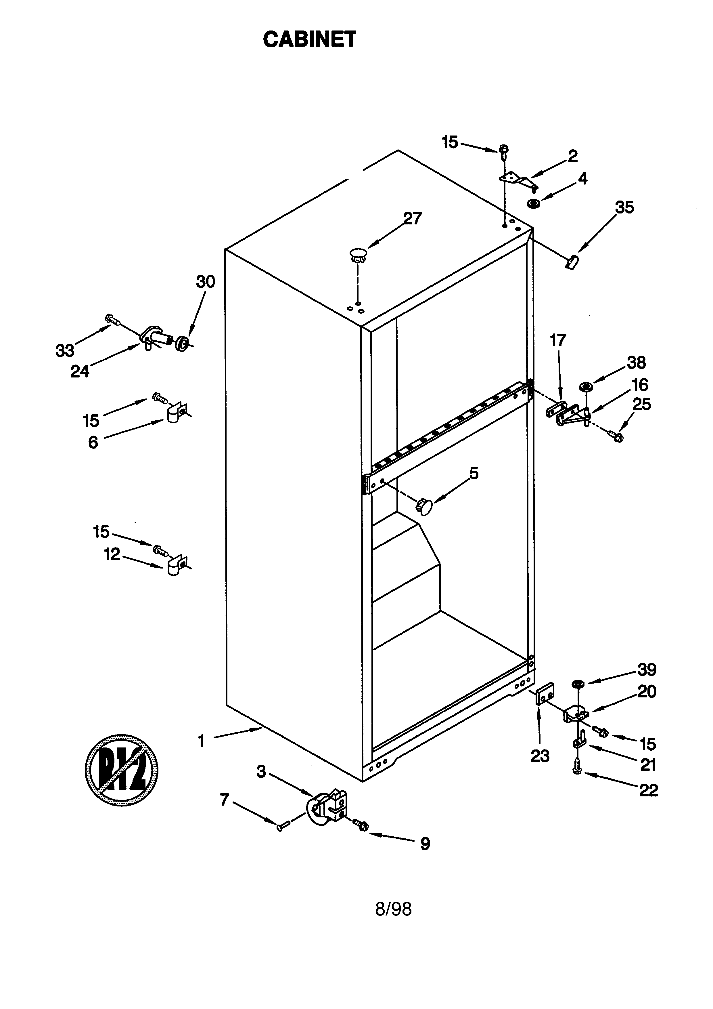 Whirlpool ET14JMXGW01 cabinet diagram